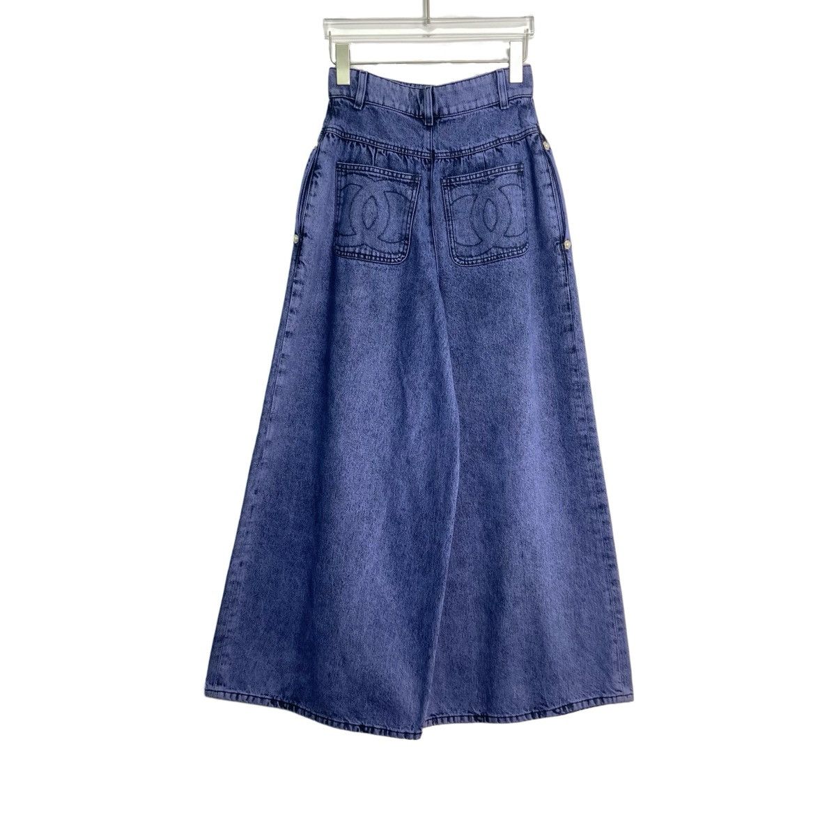 Chanel CHANEL FW22 Solid Washed Denim Wide-leg Jeans K26WX Size 24" / US 00 / IT 34 - 2 Thumbnail