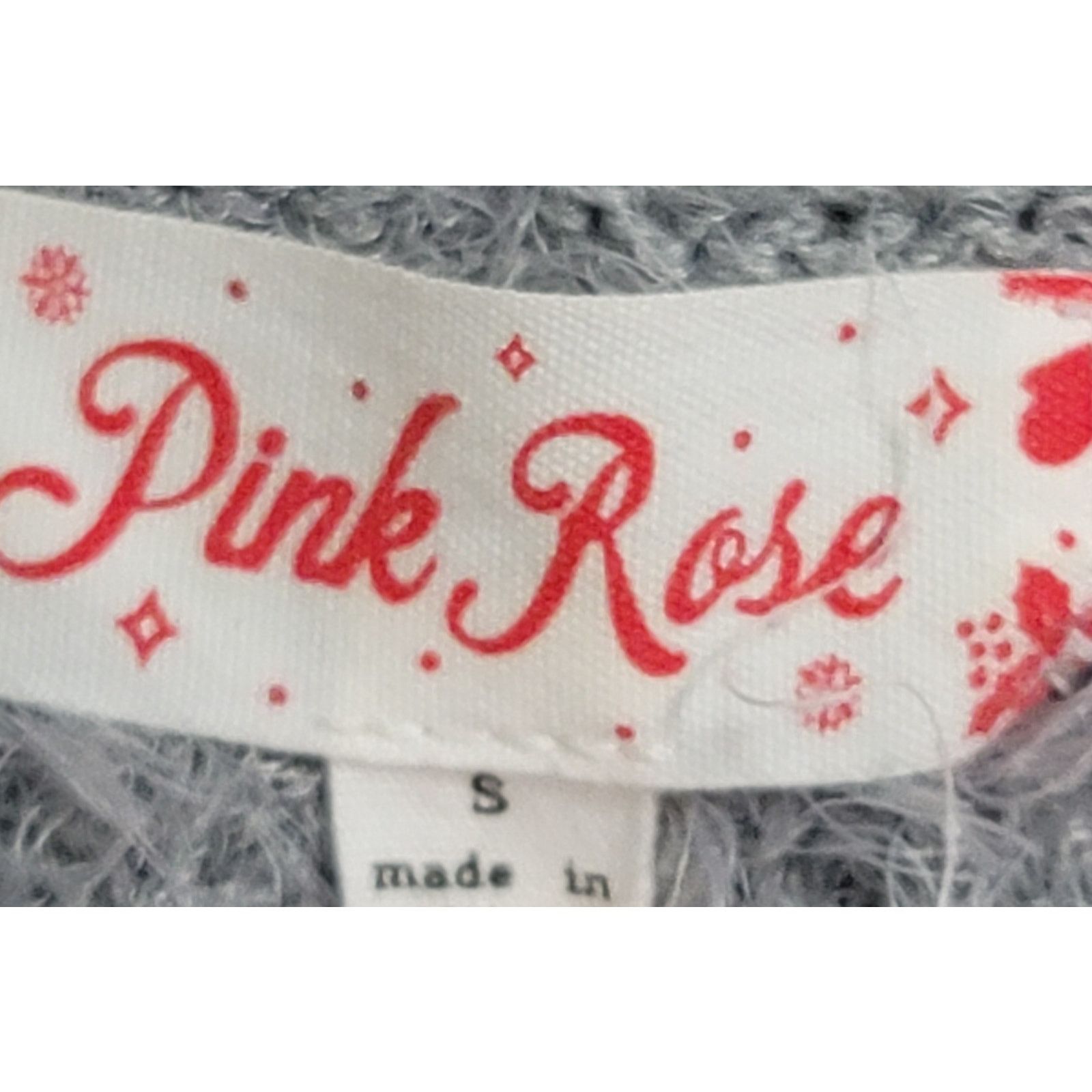 Other Pink Rose Gray Fuzzy V Neck Drop Shoulder Sweater Small Size S / US 4 / IT 40 - 3 Thumbnail