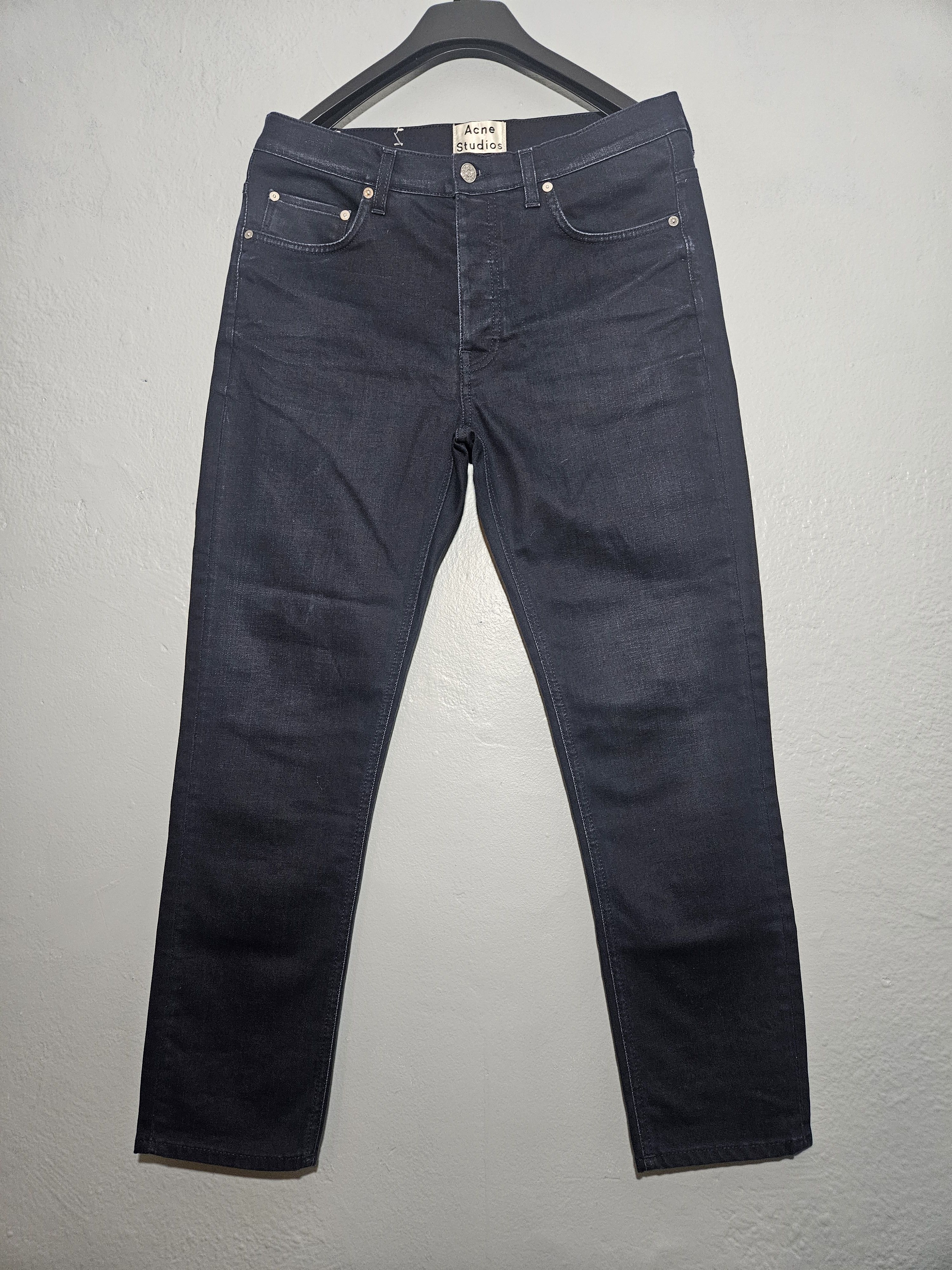 Acne Studios Town Twilight Navy Blue Waxy Denim Size US 33 - 1 Thumbnail
