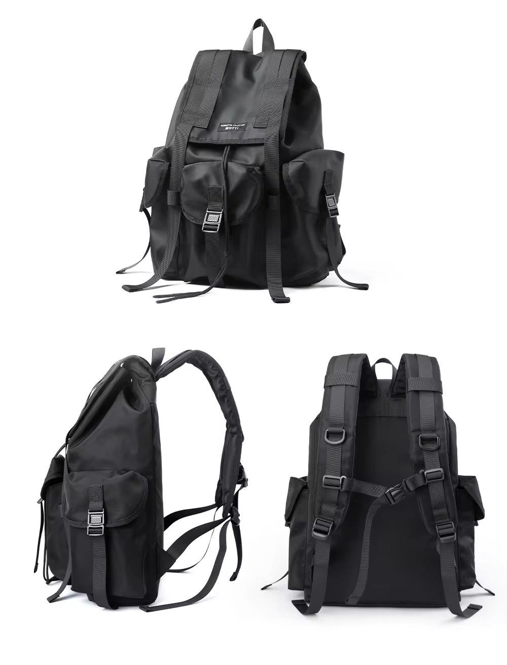Other Capacity Outdoor Waterproof Black Backpack Size ONE SIZE - 8 Thumbnail
