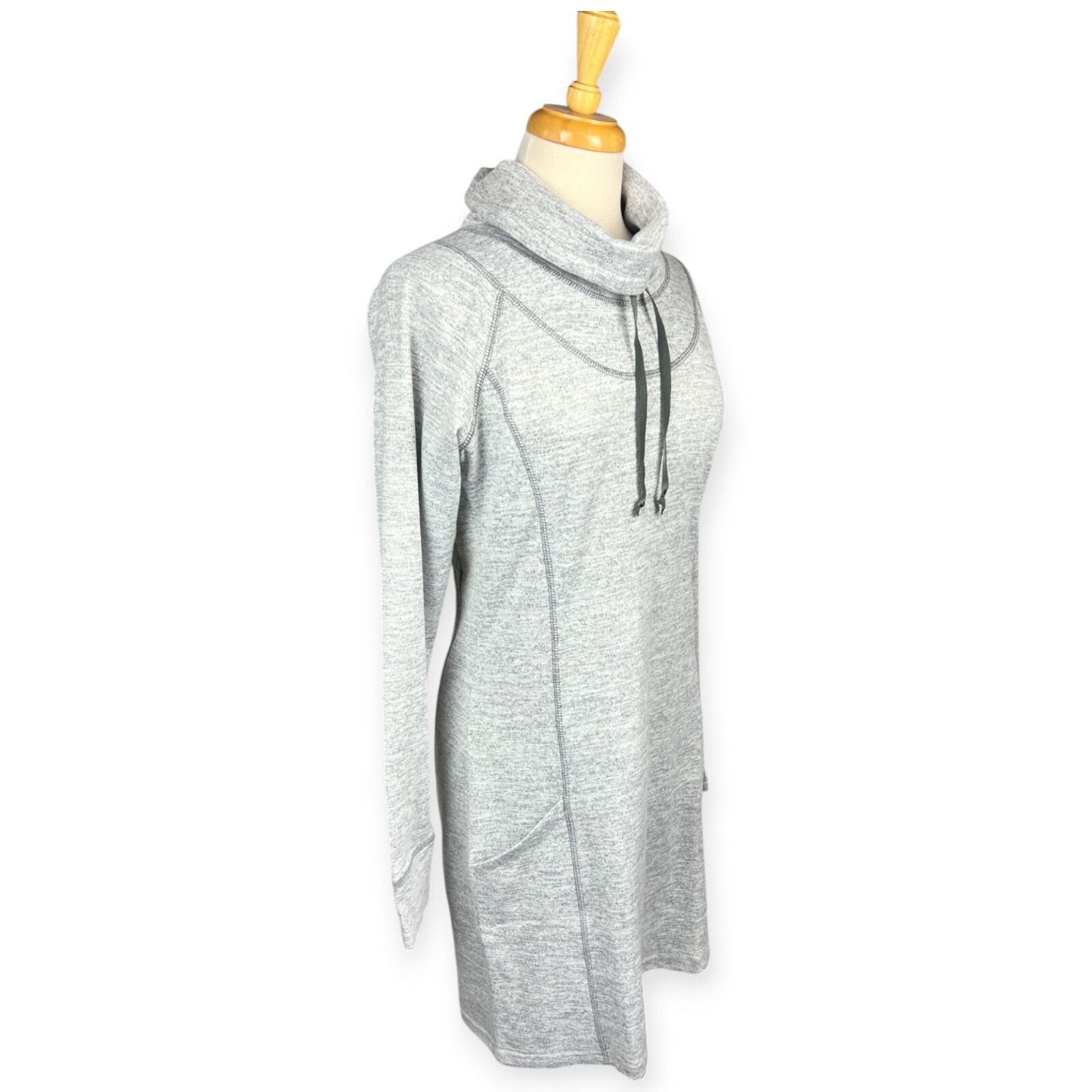 Kuhl Kuhl Womens Lea Dress Sweater XS Heather Gray Cowl Neck Size XS / US 0-2 / IT 36-38 - 5 Thumbnail