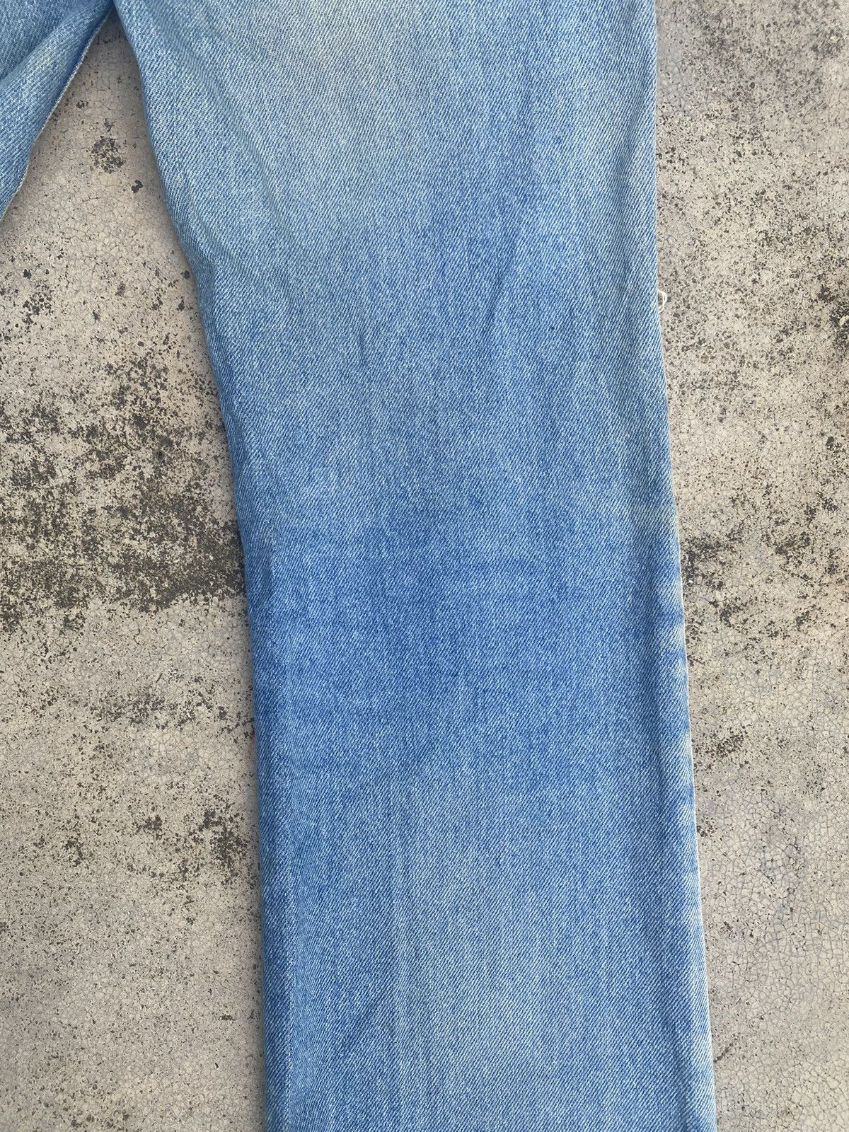 Lee × Vintage Flare Jeans Vintage 90s Lee Distressed Faded Blue Bootcut Size US 30 / EU 46 - 19 Thumbnail