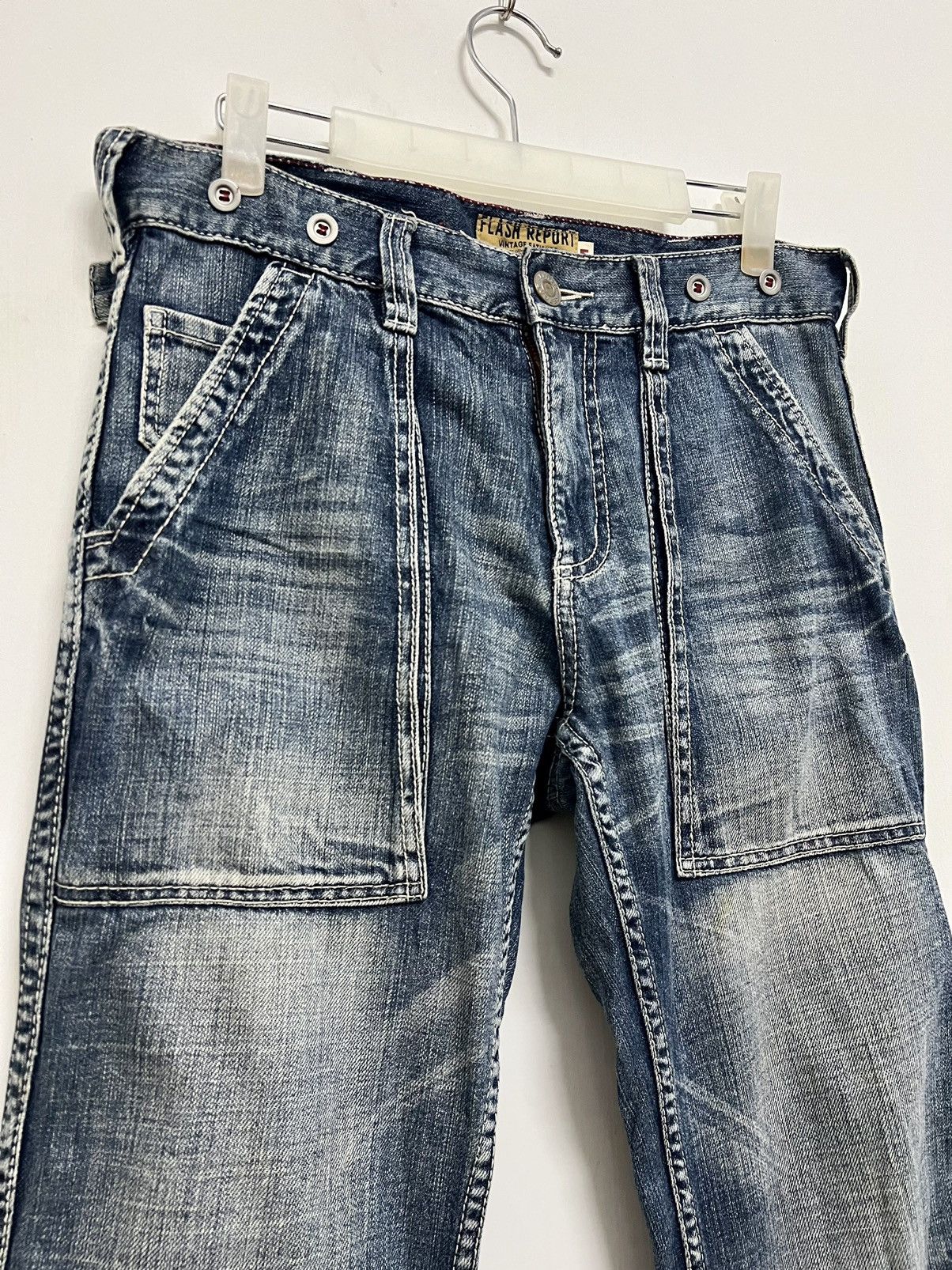 Japanese Brand FLASH REPORT JAPAN MUDWASH SMOKE FLARE JEANS Size US 33 - 5 Thumbnail