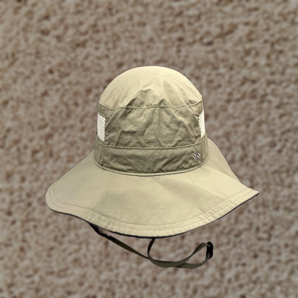 Vintage Columbia Sun Bucket Hat Adult One Size Green Nylon Polyester Lined Camp Outdoors Hat/Cap Mens Womens Unisex Size ONE SIZE - 1 Thumbnail