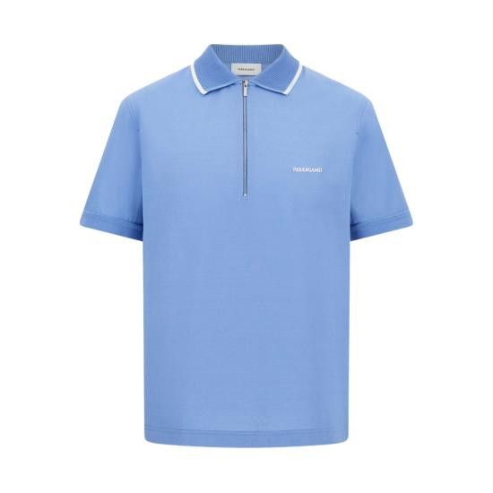 Salvatore Ferragamo SALVATORE FERRAGAMO Men Polo Shirts 144797 0786218 BL WH BLUE Size US XXL / EU 58 / 5 - 1 Thumbnail