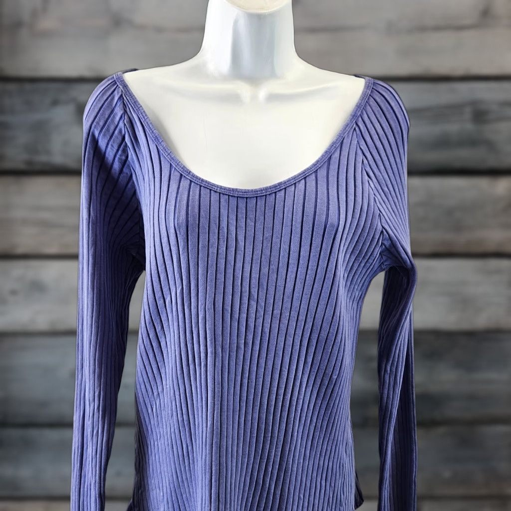 Vintage Knox Rose Womens Blouse XL Purple Long Sleeve Scoop Neck Cotton Blend Size XL / US 12-14 / IT 48-50 - 1 Thumbnail