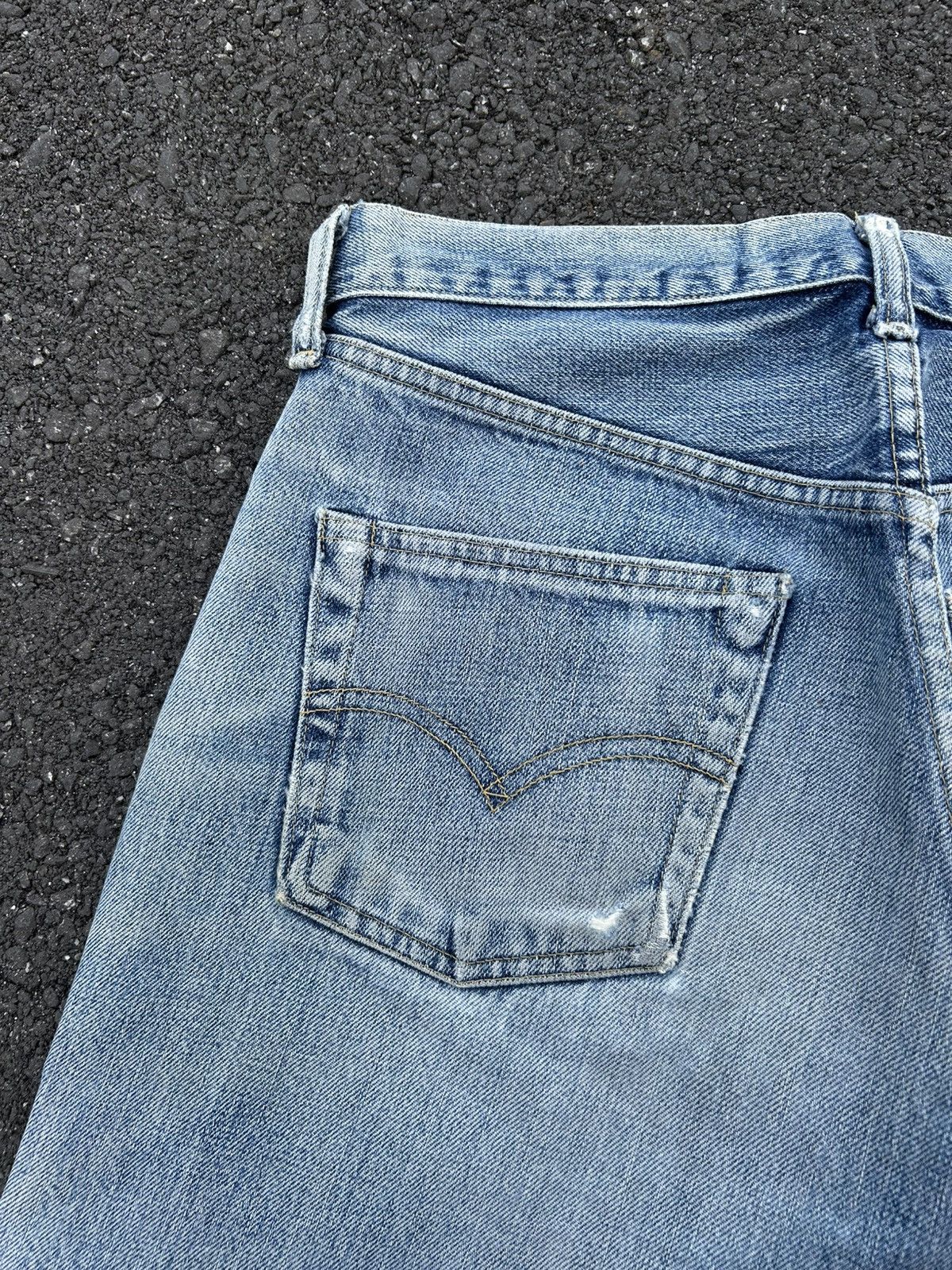 Kapital Thrashed Vintage Levis big E Selvedge Denim Jeans Size US 30 / EU 46 - 16 Thumbnail