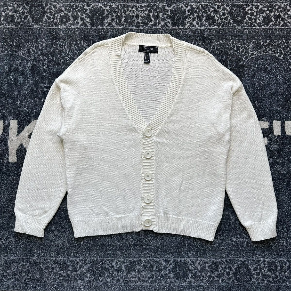 Other Knitted White Boxy Cardigan Size US M / EU 48-50 / 2 - 1 Thumbnail