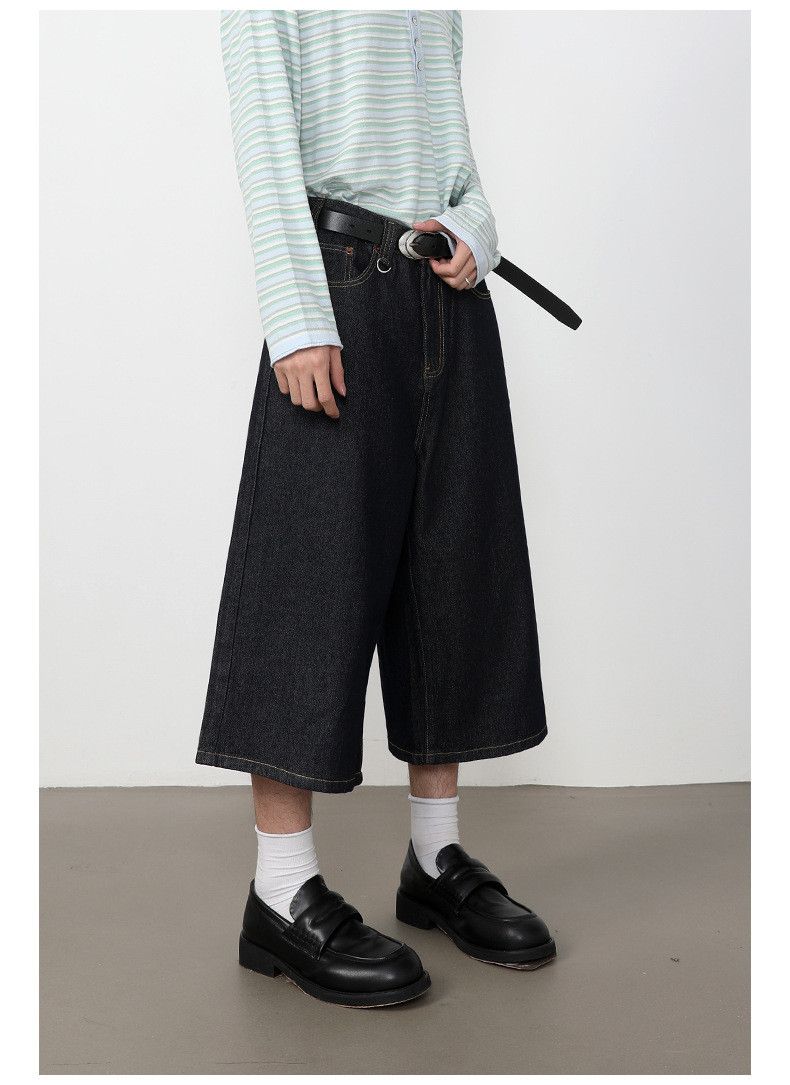 Japanese Brand Men's American-Style Loose-Fit Wide-Leg Denim Shorts Size US 32 / EU 48 - 2 Thumbnail
