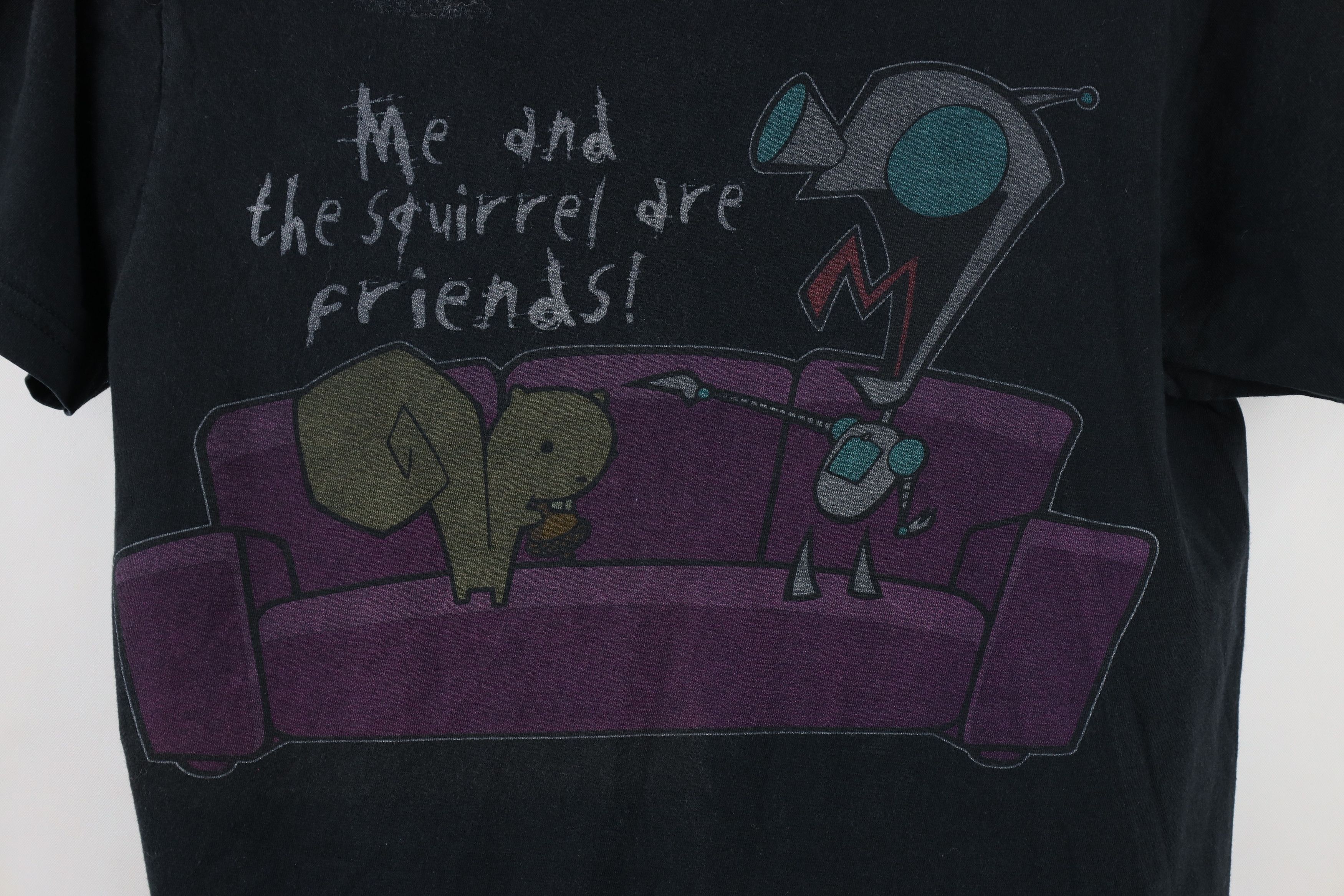 Vintage Vintage Y2K Invader Zim Cartoon Squirrel T-Shirt Black Size S / US 4 / IT 40 - 4 Thumbnail