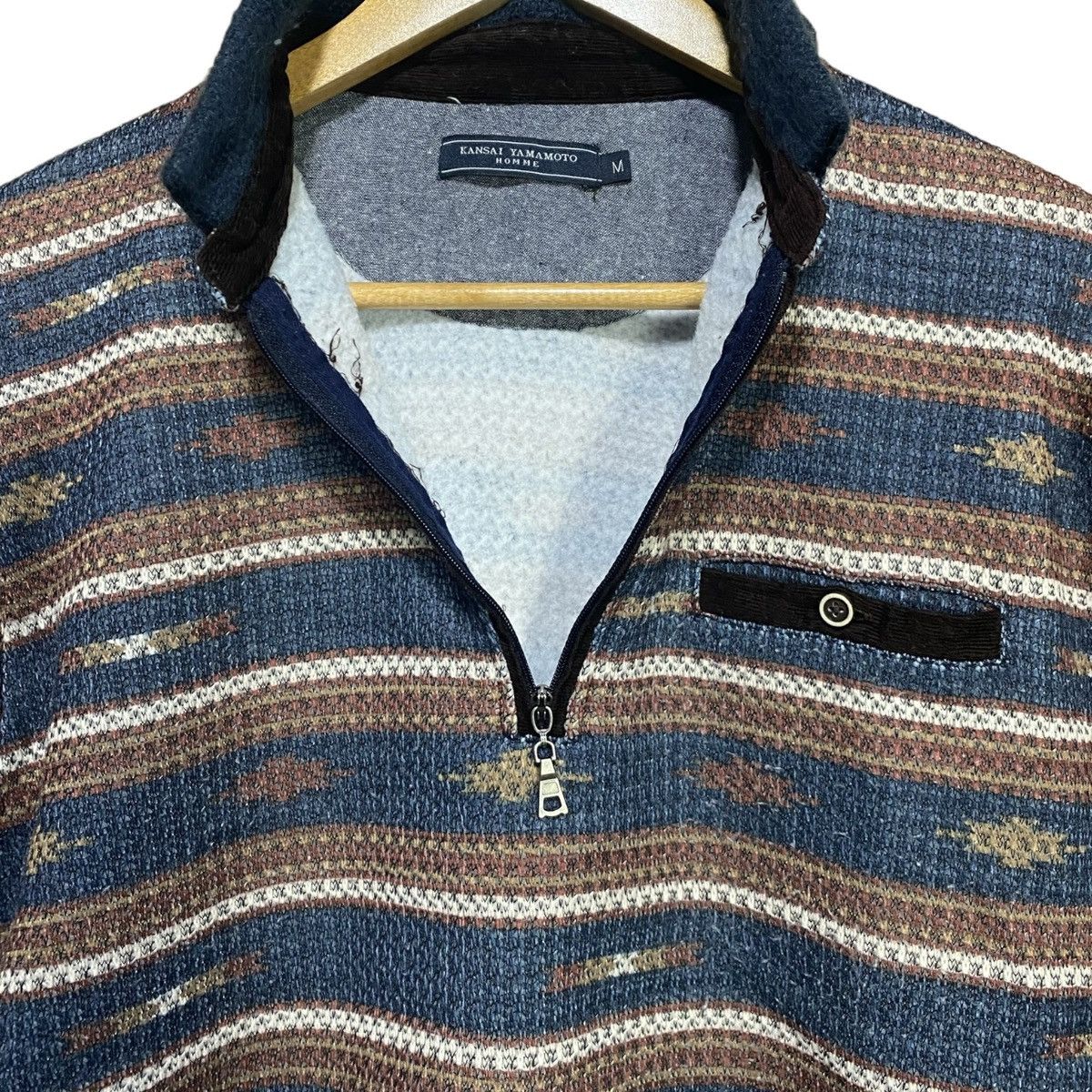 Japanese Brand × Kansai Yamamoto Kansai Yamamoto Homme Knit Jumper Quarter Zip Size US M / EU 48-50 / 2 - 6 Thumbnail