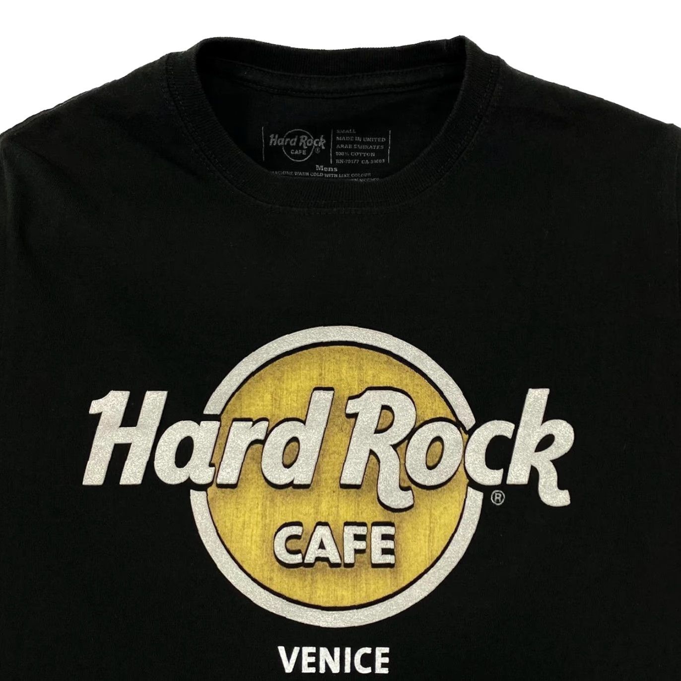Hard Rock Cafe Hard Rock Cafe Venice Souvenir Spellout Graphic Black T-Shirt Small Men Shirt Graphic Print - VG342 Size US S / EU 44-46 / 1 - 4 Thumbnail