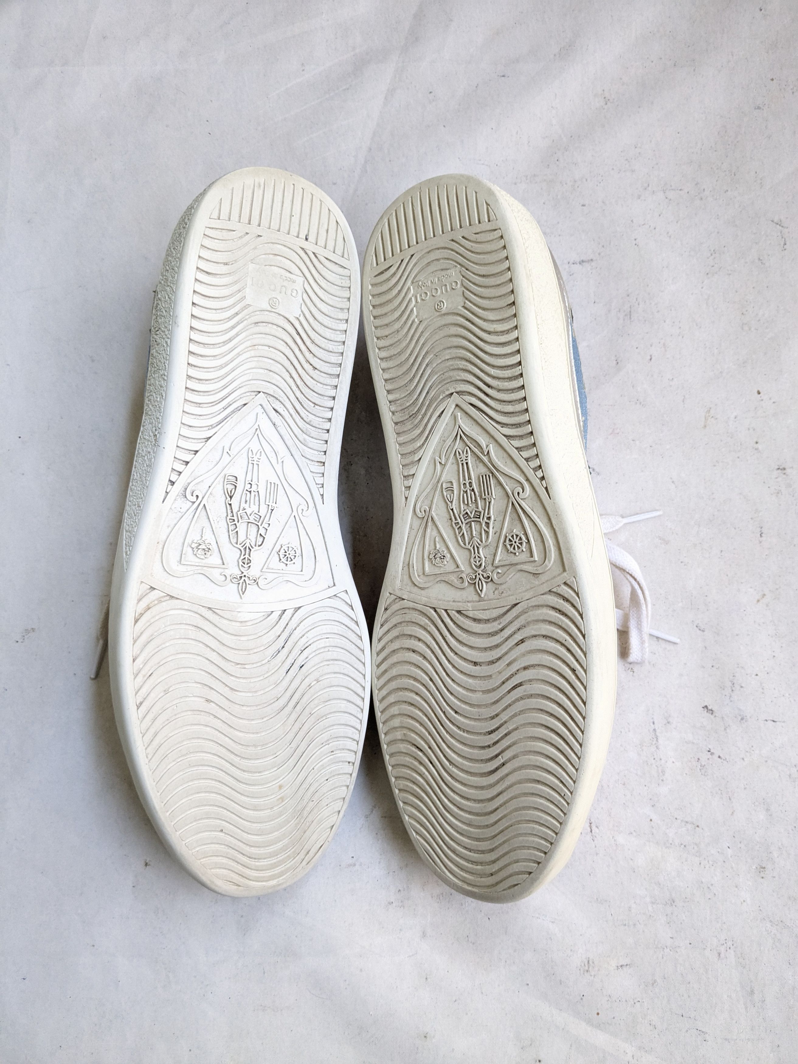 Gucci Gucci Ace Sneakers Silver 11.5 Leather Stars Size US 11.5 / EU 44-45 - 18 Thumbnail