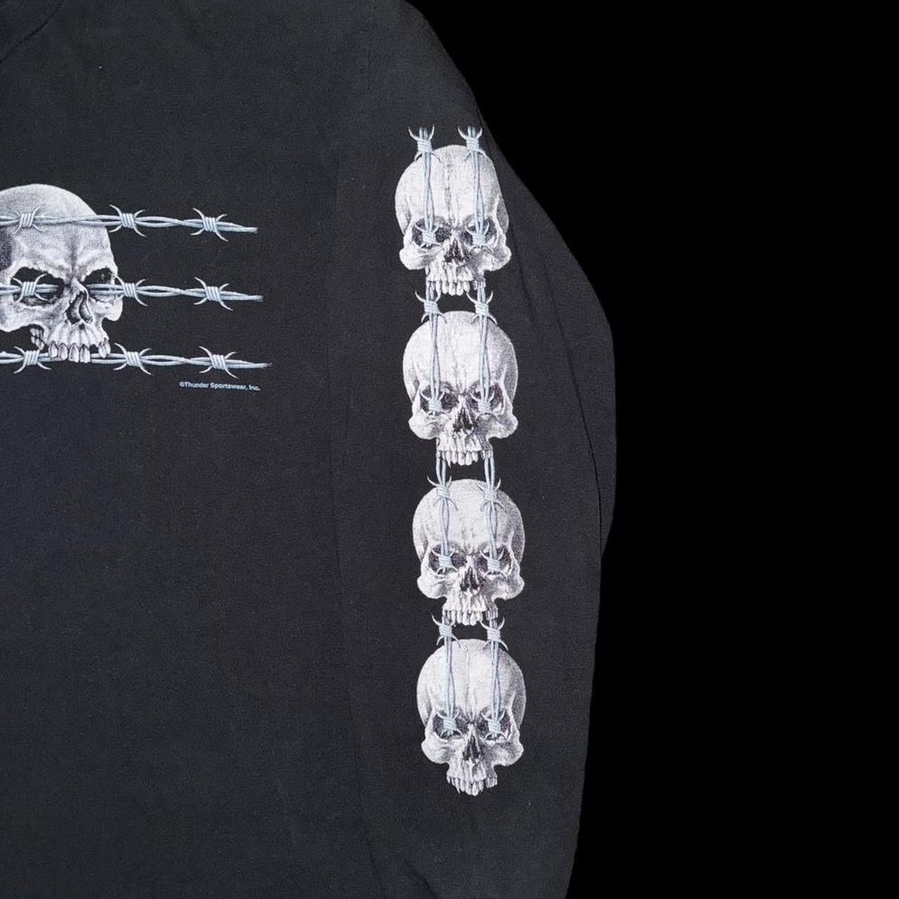 Vintage Vintage Y2K Dark Cyber Goth Skull Barbed Wire Longsleeve Tee Size US XL / EU 56 / 4 - 5 Thumbnail