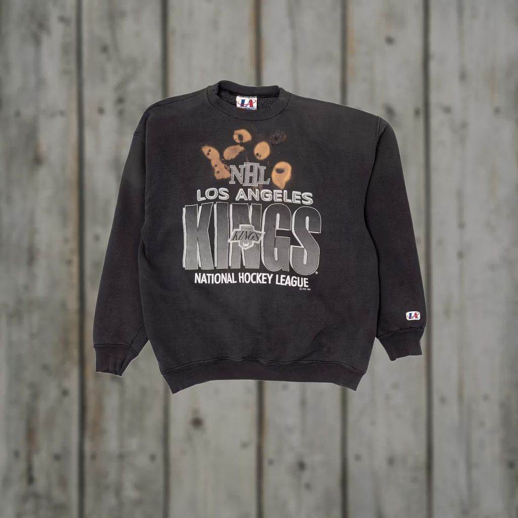 Logo Athletic VINTAGE Los Angeles Kings Sweatshirt NHL Distressed 1990s Logo Athletic Large Black Mens Size US L / EU 52-54 / 3 - 1 Thumbnail