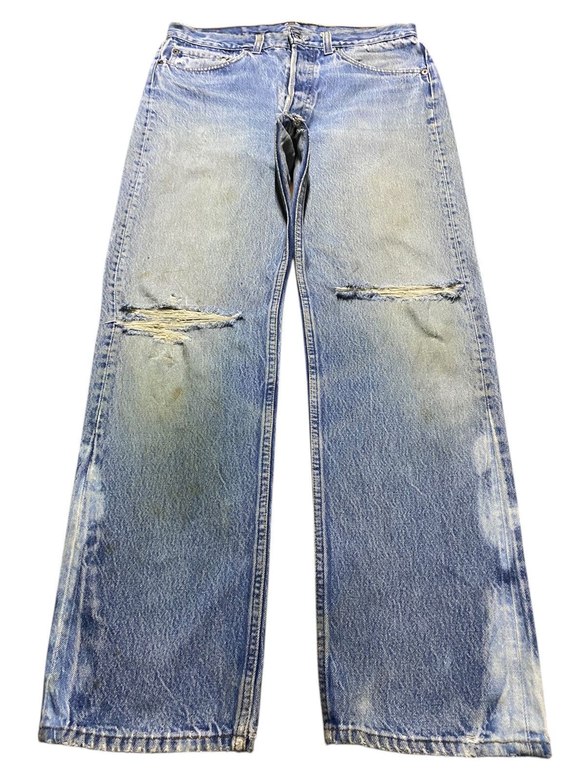Levi's Levi’s 501 Distressed Light Wash Straight USA Vintage Size US 32 / EU 48 - 1 Thumbnail