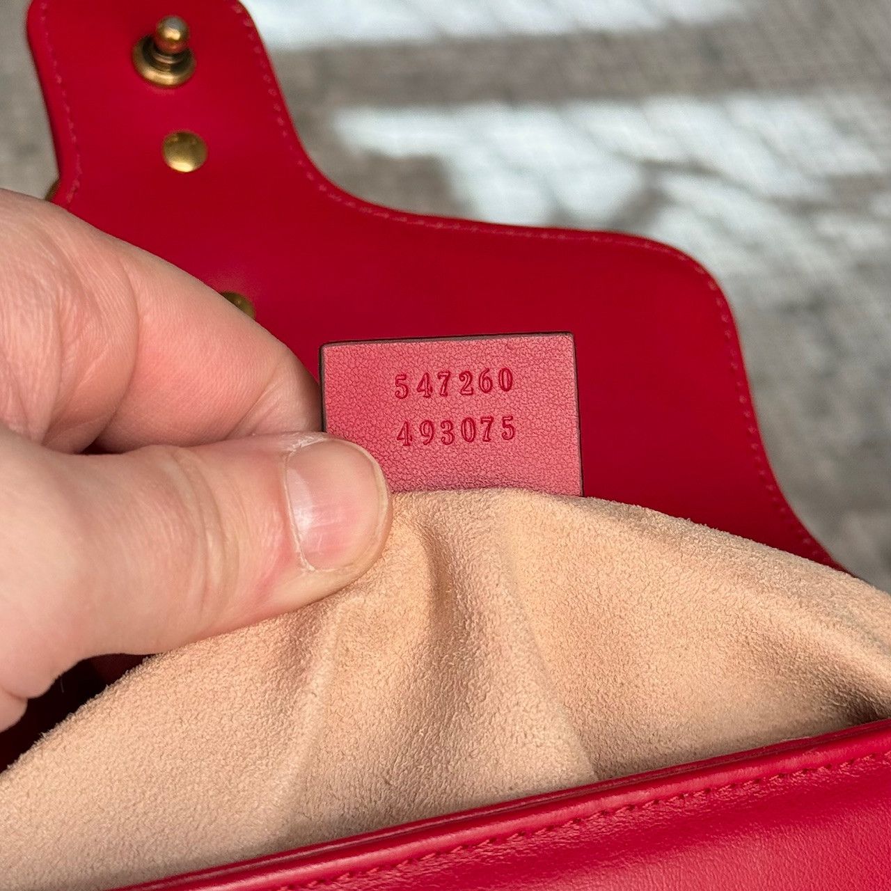 Gucci Gucci Red GG Marmont Mini Top Handle Bag With Chain Size ONE SIZE - 11 Thumbnail