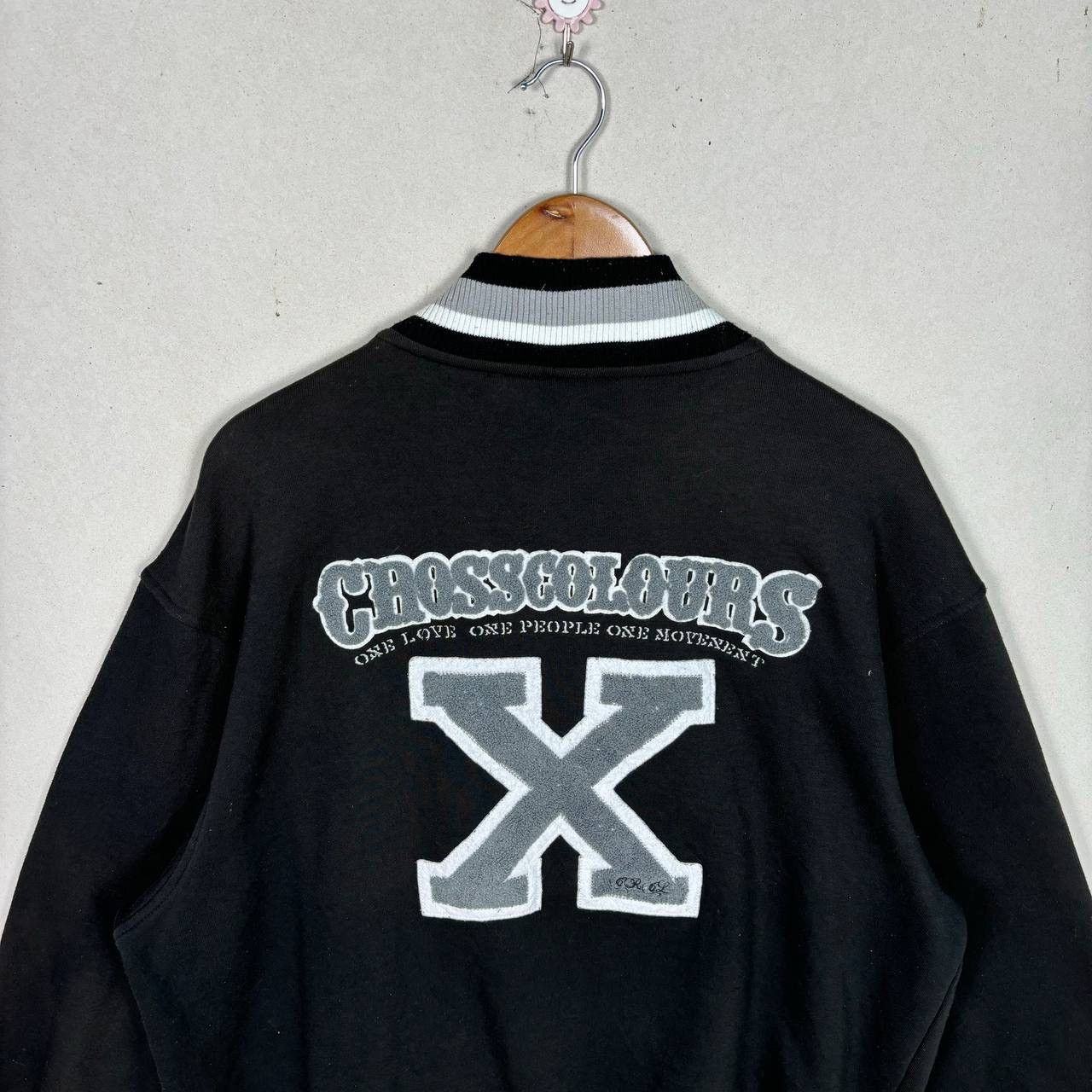 Vintage 90s Cross Colours Black Varsity Jacket