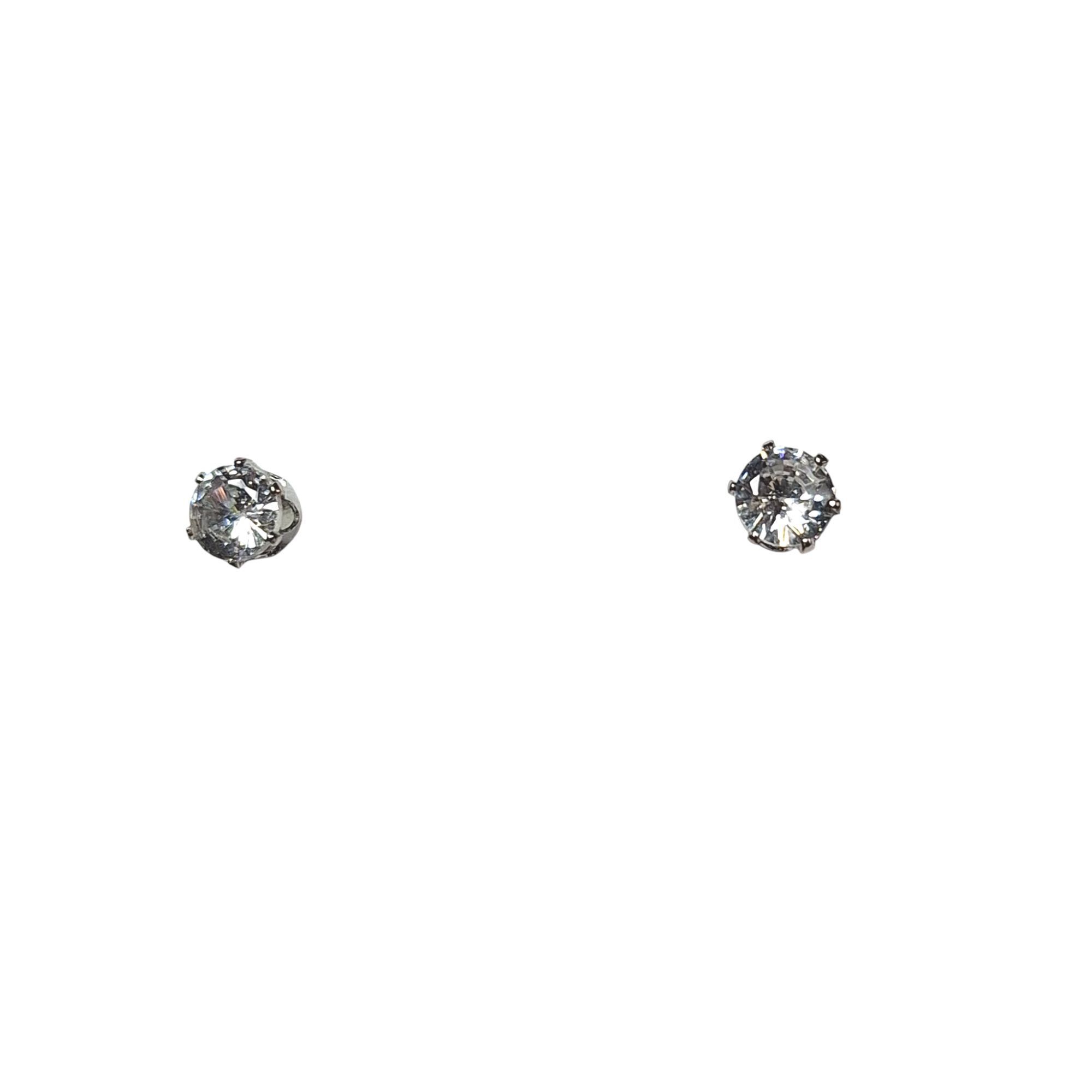 Other Round Cubic Zirconia Stud Earrings Silver Tone Minimalist Cl Size ONE SIZE - 1 Thumbnail