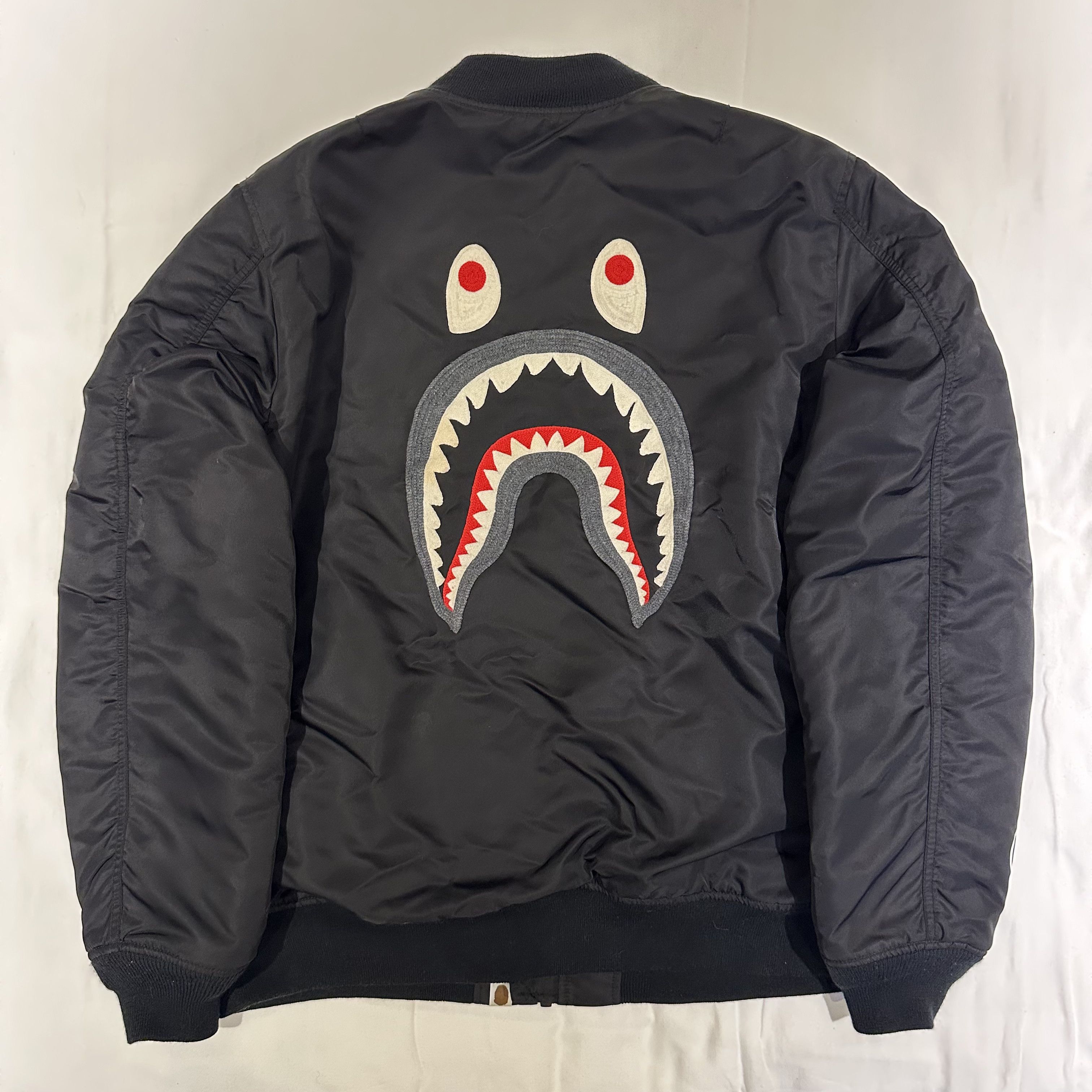 Bape Shark MA-1 Jacket Size US XL / EU 56 / 4 - 4 Thumbnail