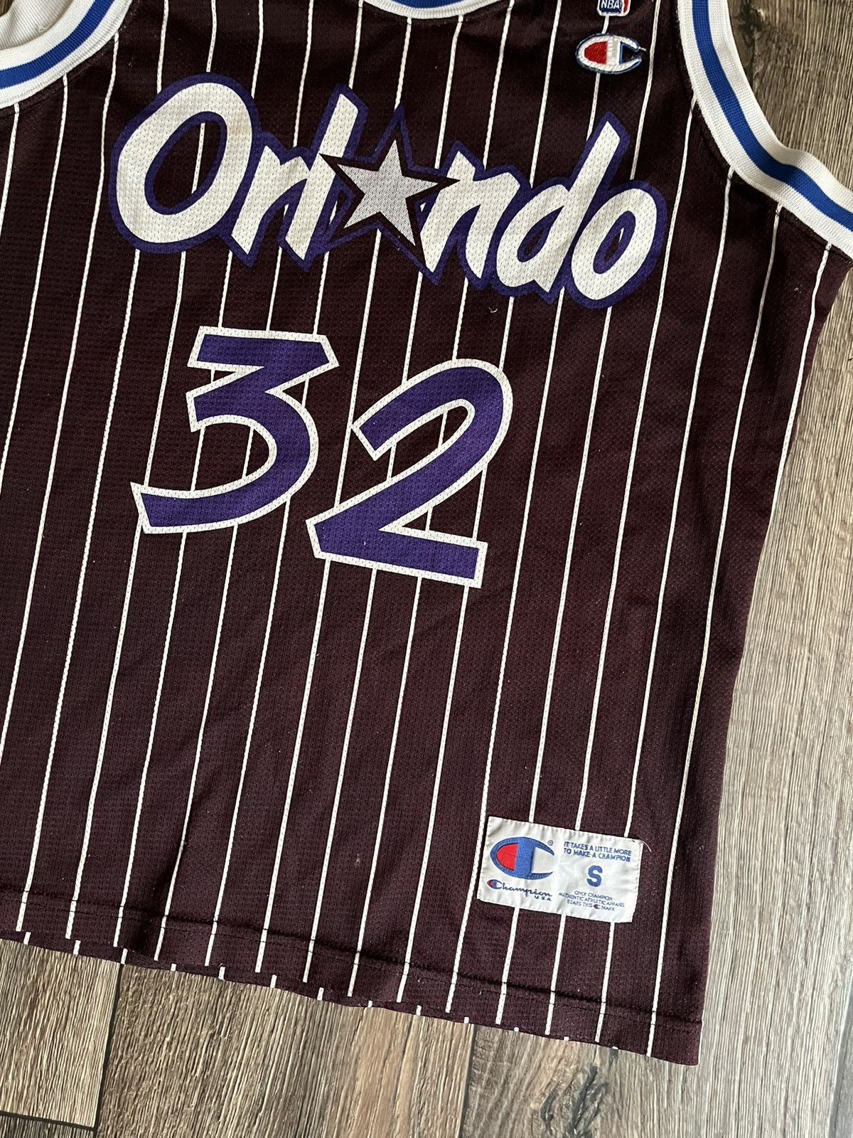 NBA × Vintage Vintage 90s Champion Orlando Magic #32 Shaquille On'eal NBA Size US S / EU 44-46 / 1 - 2 Thumbnail