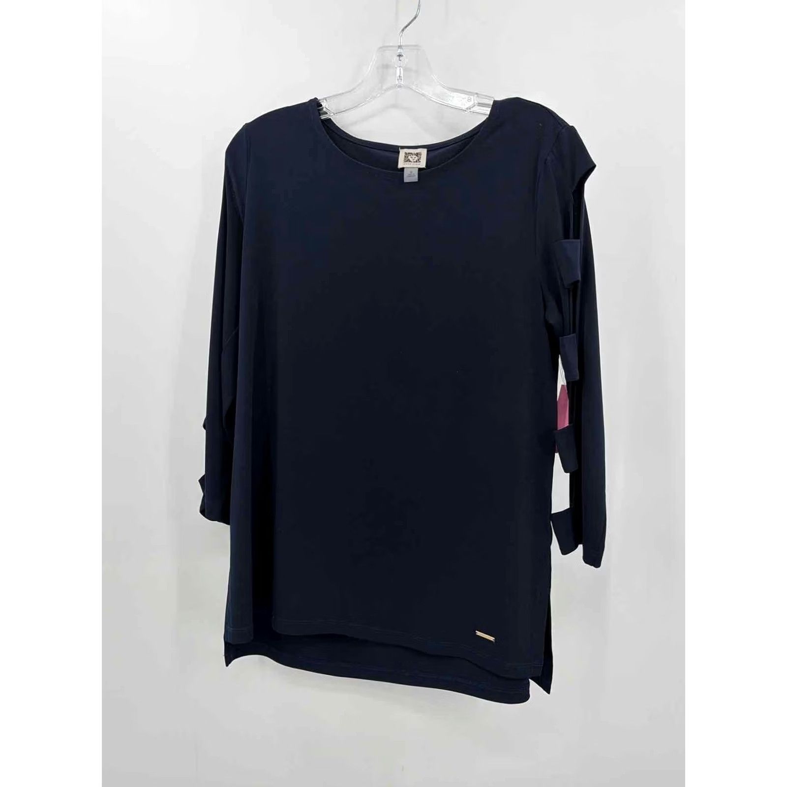 Anne Klein Anne Klein Blouse Navy Medium | Pre-Owned Size M / US 6-8 / IT 42-44 - 2 Thumbnail