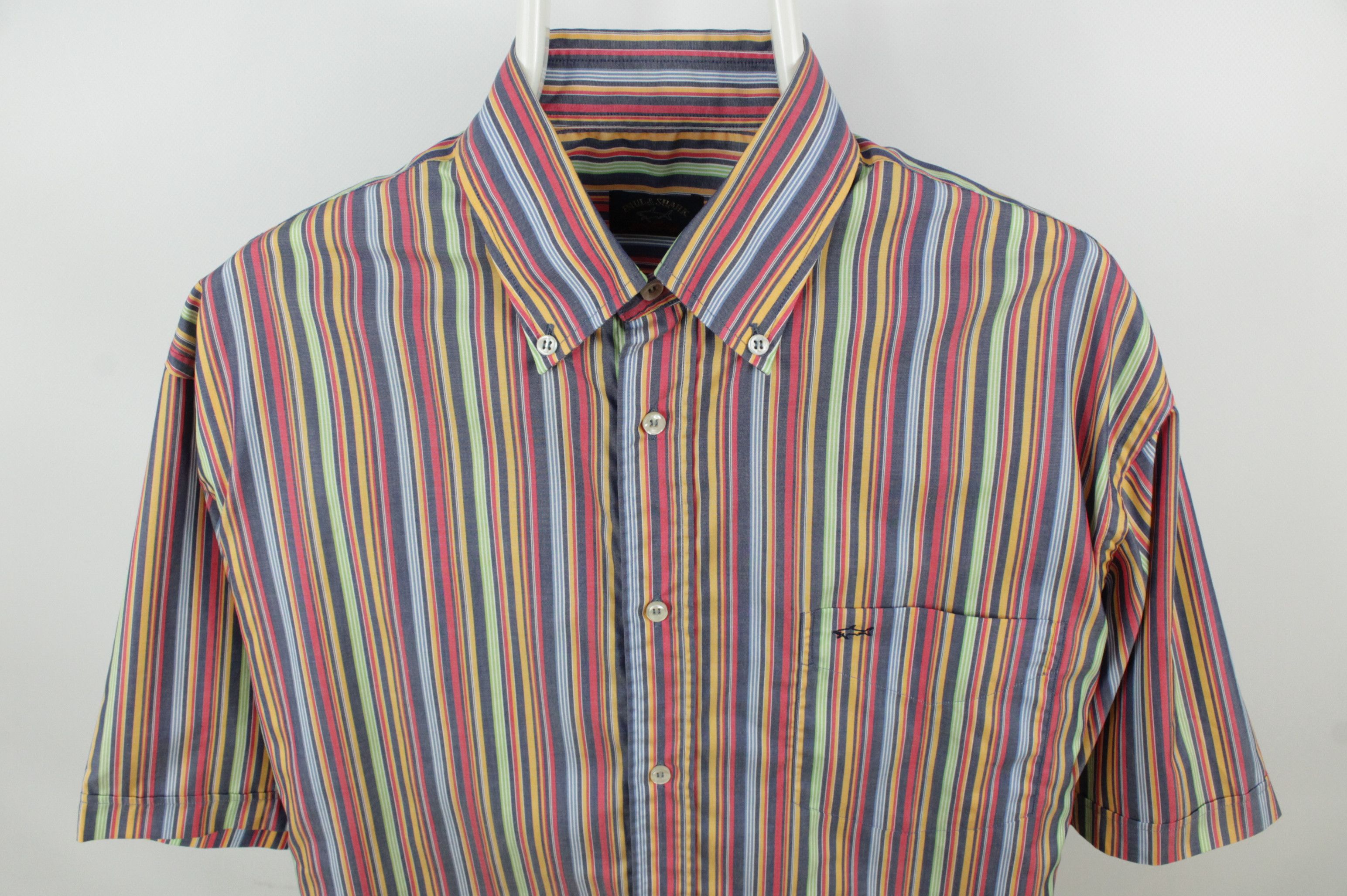 Paul & Shark Paul & Shark Yachting Multicolor Striped Short Sleeve Shirt Size US L / EU 52-54 / 3 - 2 Thumbnail