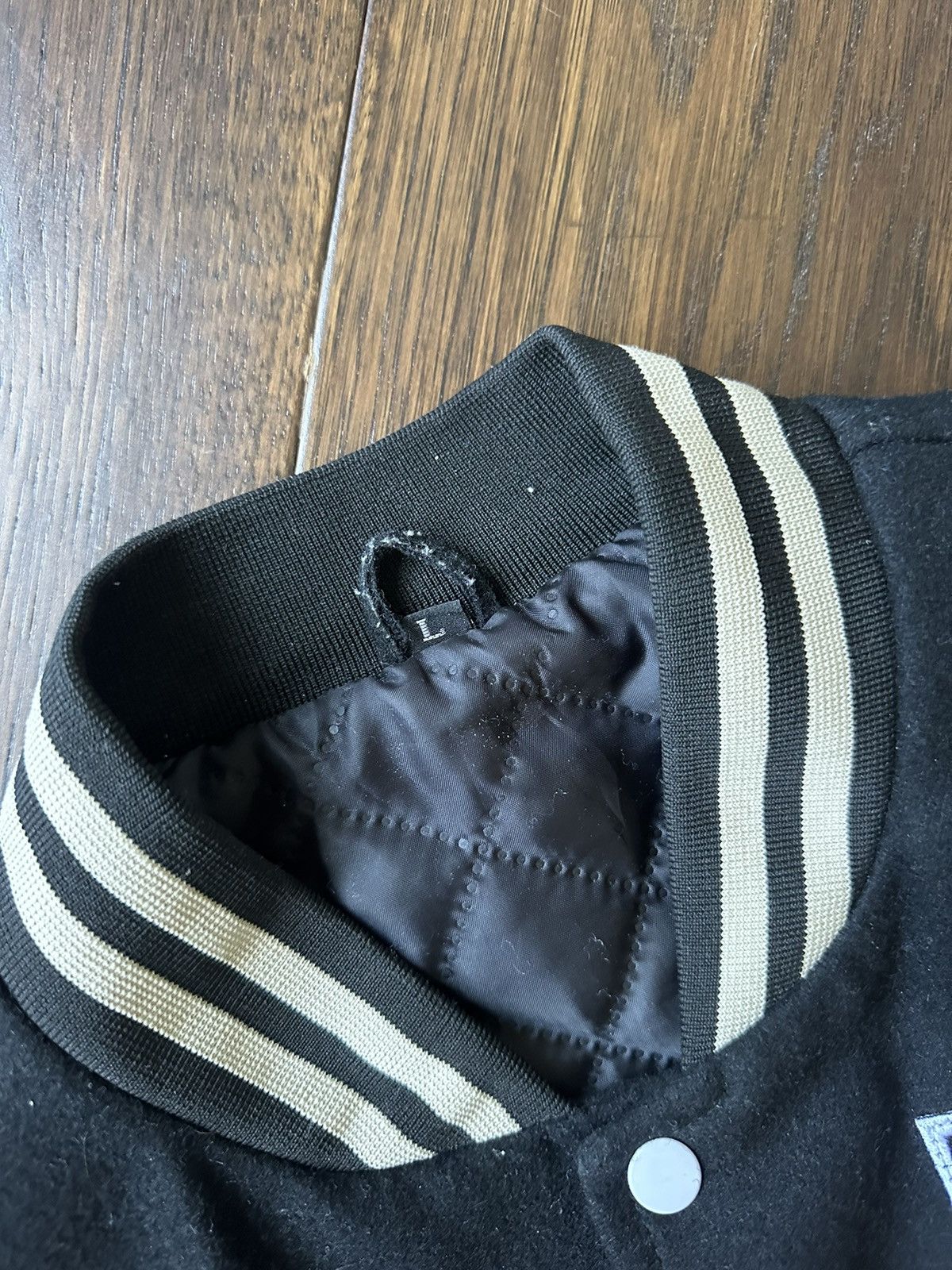 Japanese Brand Black Varsity Jacket Size US L / EU 52-54 / 3 - 3 Thumbnail