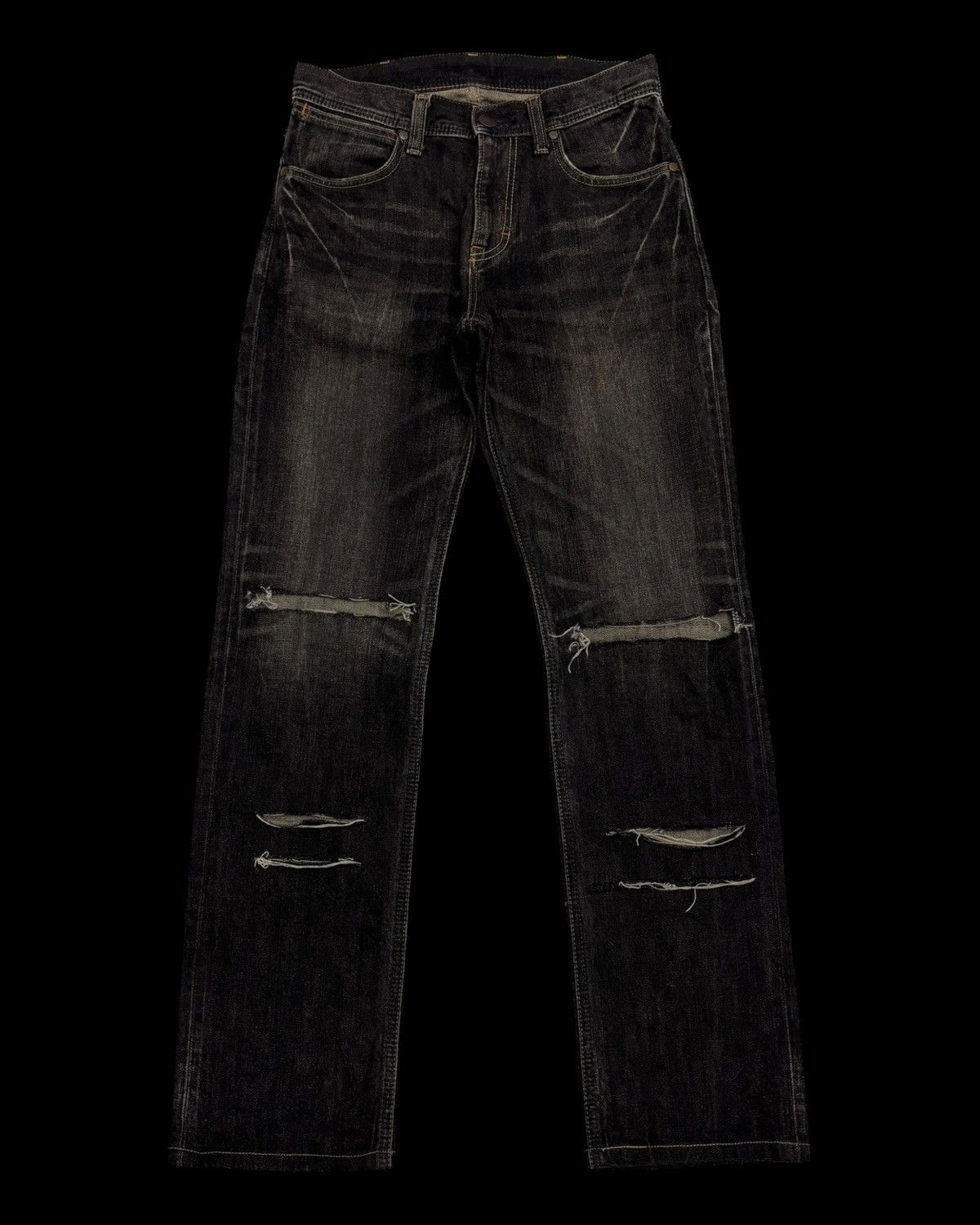 14th Addiction 💥Hype💥90s Style Distress Jean Wrangler Black Denim Size US 30 / EU 46 - 7 Thumbnail