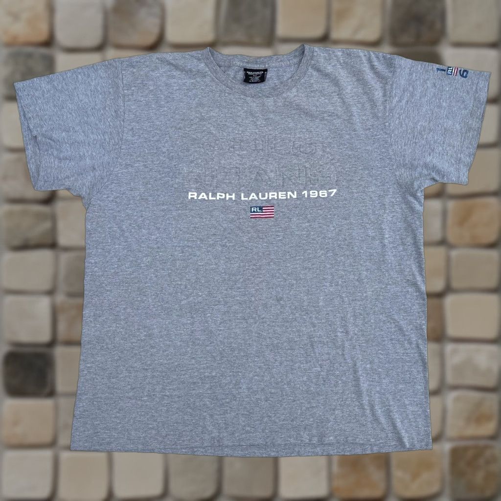 Polo Ralph Lauren VINTAGE Polo Ralph Lauren T-Shirt XL Gray 90s Polo Jeans Co. Men Shirt Size XL Mens Logo 90s Theme Size US XL / EU 56 / 4 - 1 Thumbnail