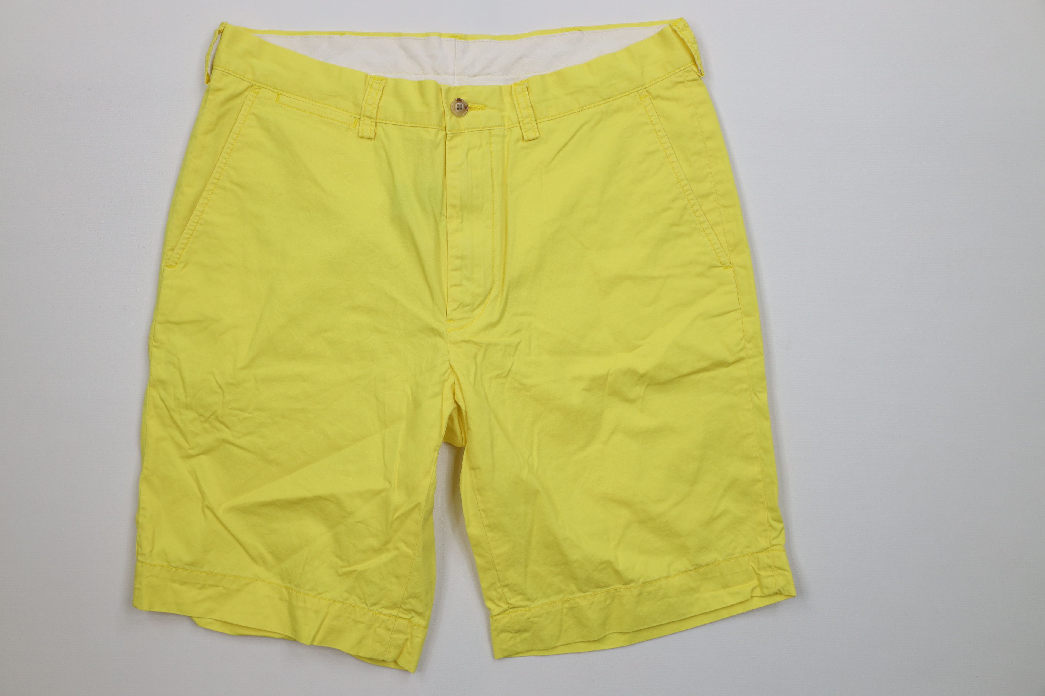 Ralph Lauren Vintage 90s Ralph Lauren Above Knee Chino Golf Shorts Yellow Size US 30 / EU 46 - 1 Thumbnail