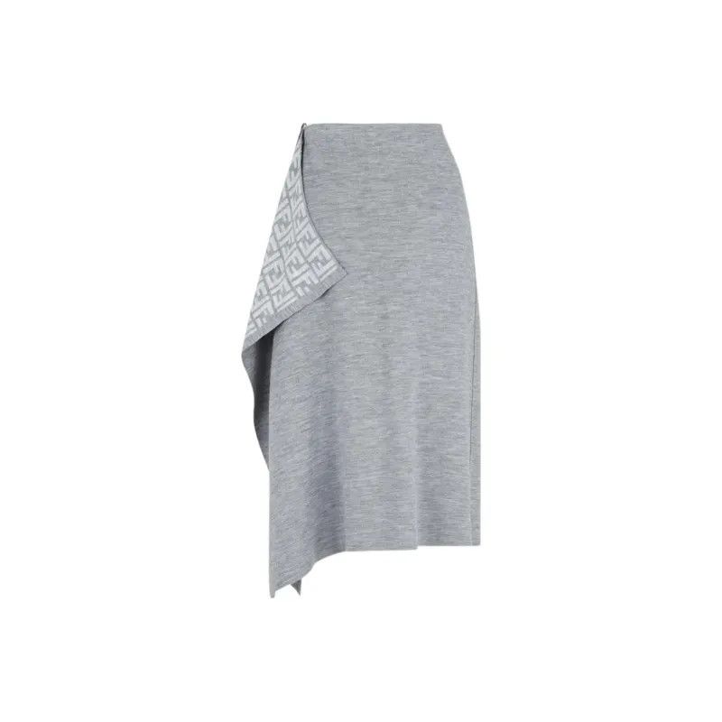 Fendi o1s1wg110825 Skirt in Light Grey Size 27" / US 4 / IT 40 - 2 Thumbnail