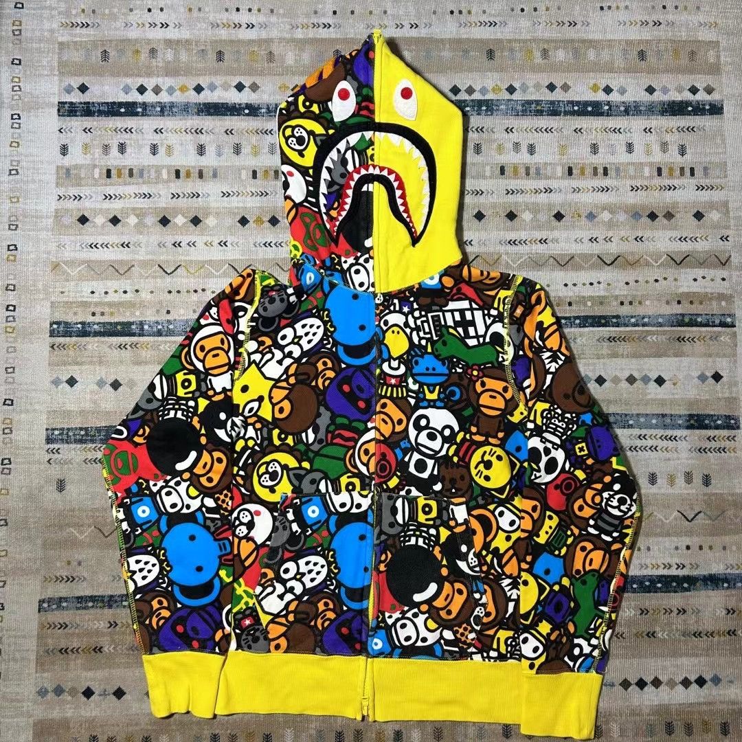 image of Bape Zoo Shark Full Zip Hoodie, Men's (Size Small)