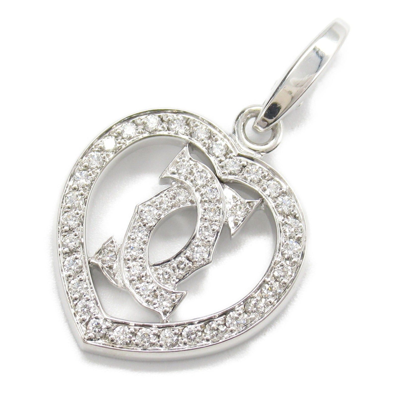 Cartier Cartier 2C Heart Charm Diamond Pendant Top K18Wg (White Gold) Clear Size ONE SIZE - 1 Thumbnail
