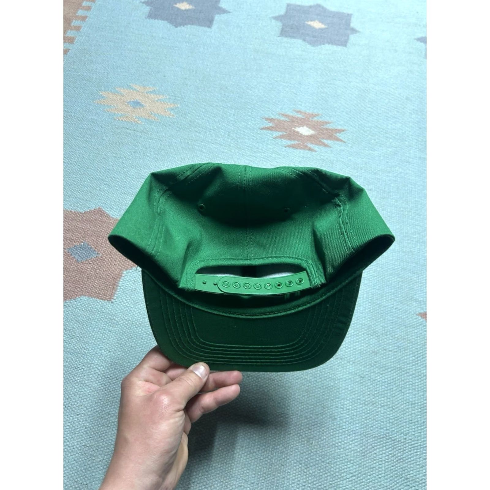 John Deere VINTAGE John Deere Snapback Hat Cap Michigan Patch Made in USA Green Adjustable Men USA Farm Hat Size ONE SIZE - 4 Thumbnail