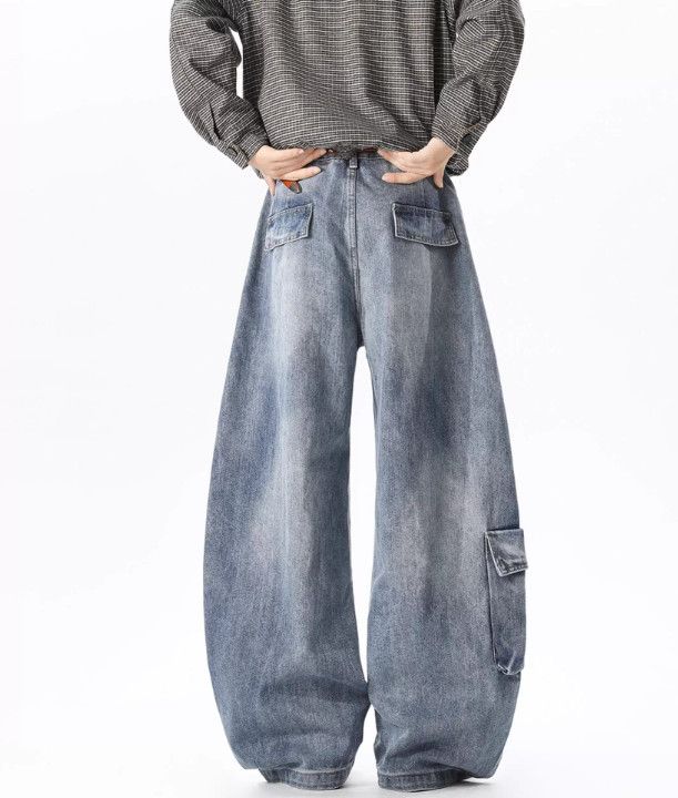 Vintage Men's American-Style Distressed "Curved-Blade" Cargo Jeans Size US 32 / EU 48 - 5 Thumbnail