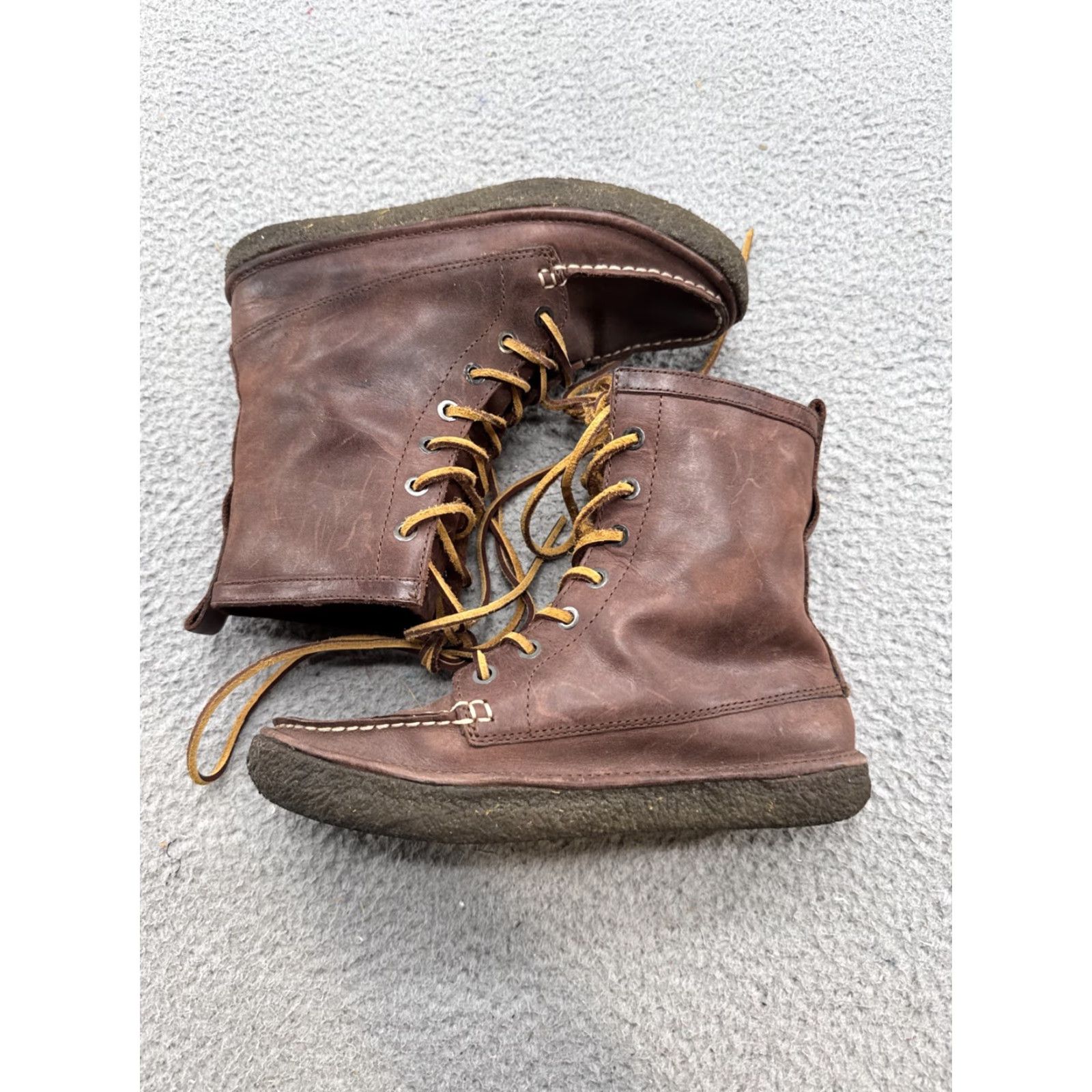 SeaVees VINTAGE SeaVees Women's 7 Eye Trail Boots Size 7 Walnut Leather Lace Up Desert Boot Ankle 7 Eye Size US 7 / IT 37 - 4 Thumbnail