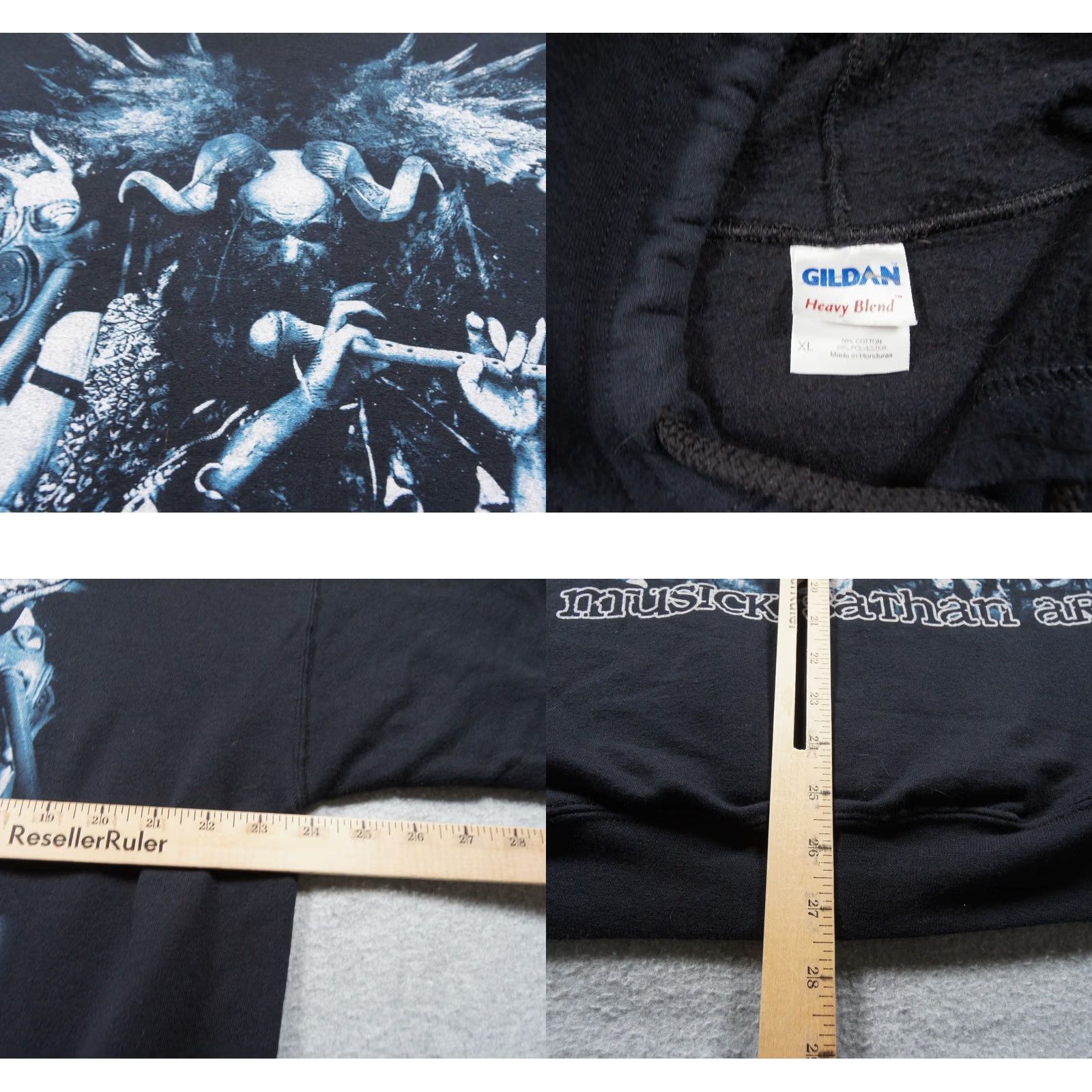 Gildan VINTAGE Belphegor Sweatshirt Mens XL Black Hoodie Zip Deathcore Metal Band Size US XL / EU 56 / 4 - 8 Thumbnail