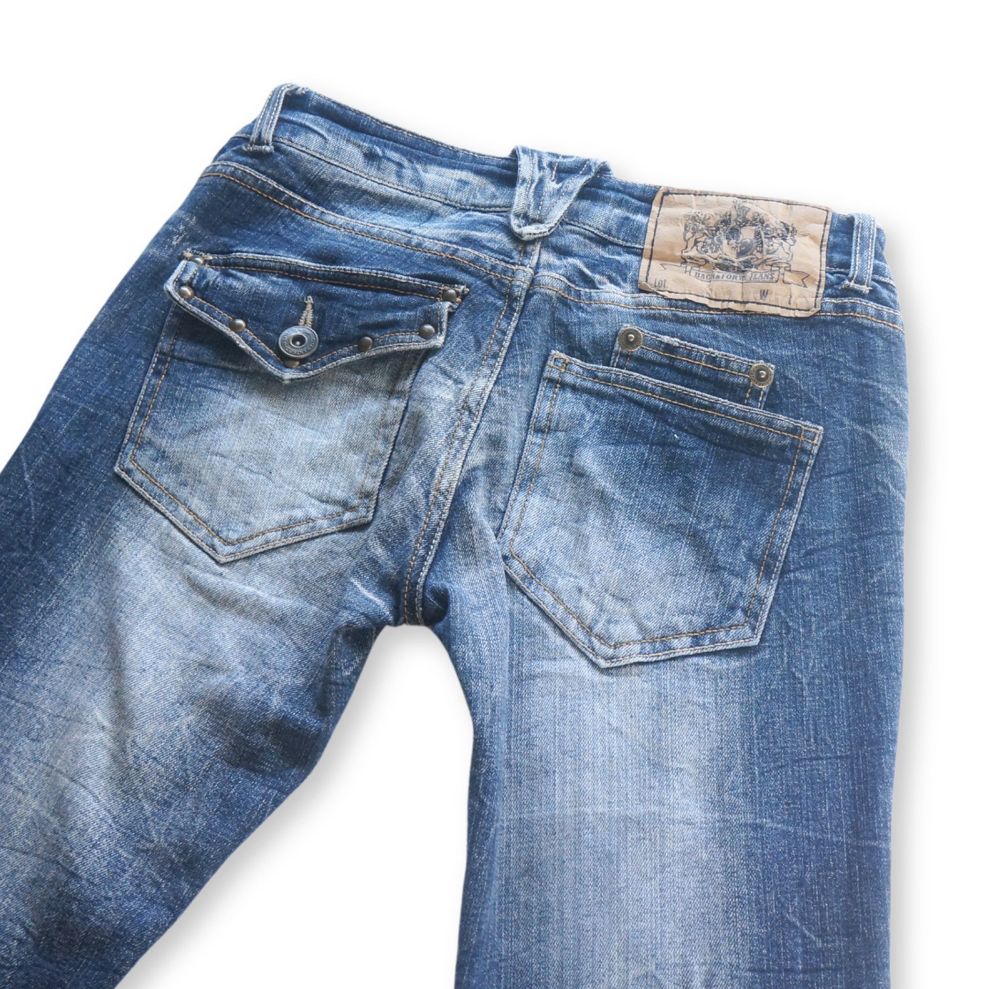 Japanese Brand BACK & FORTH Low Rise & Flare Jeans Size 26" / US 2 / IT 38 - 4 Thumbnail