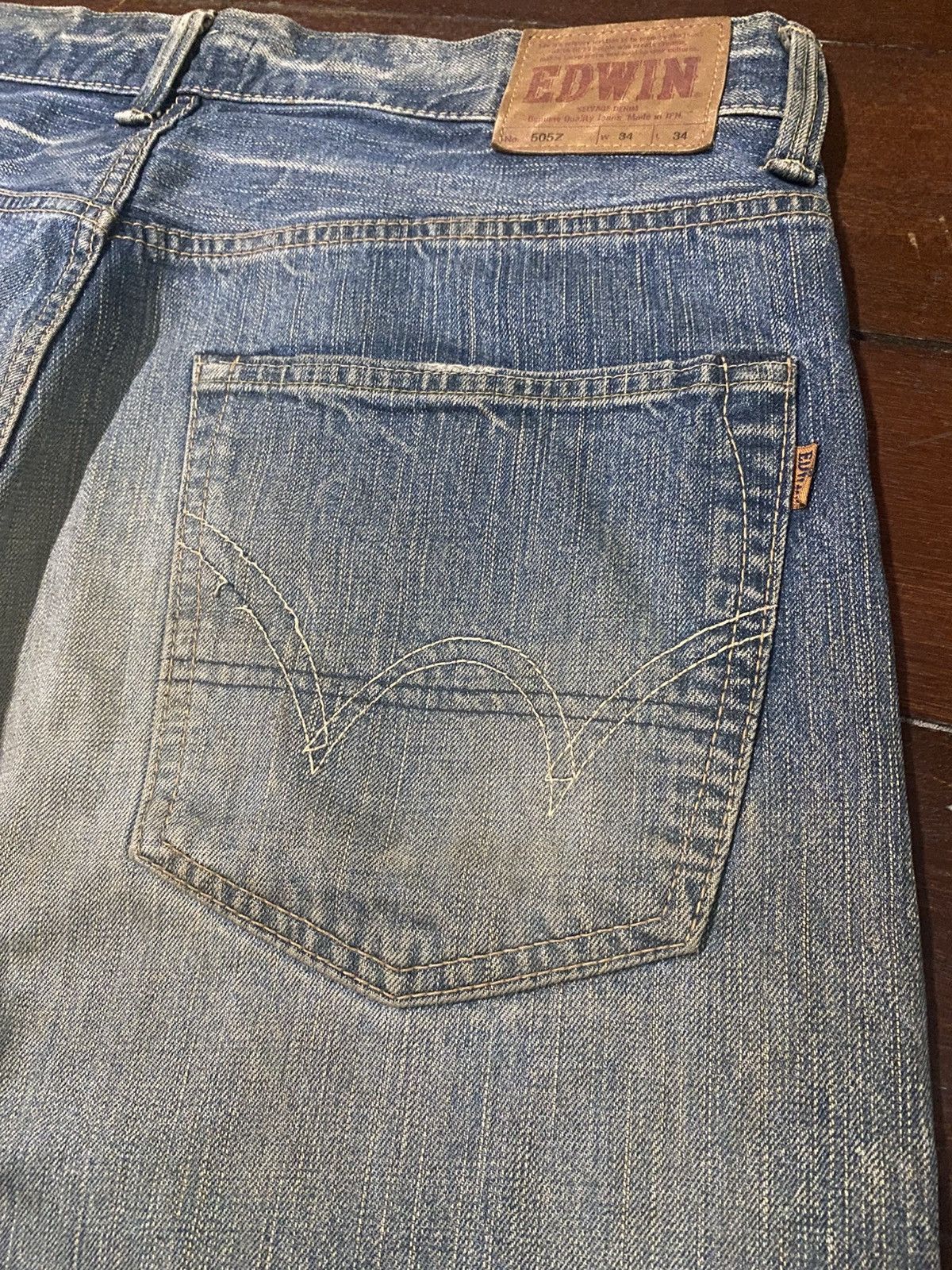 Edwin VINTAGE EDWIN 505z BAGGY SELVEDGE DENIM JEANS slubby faded Size US 37 - 18 Thumbnail