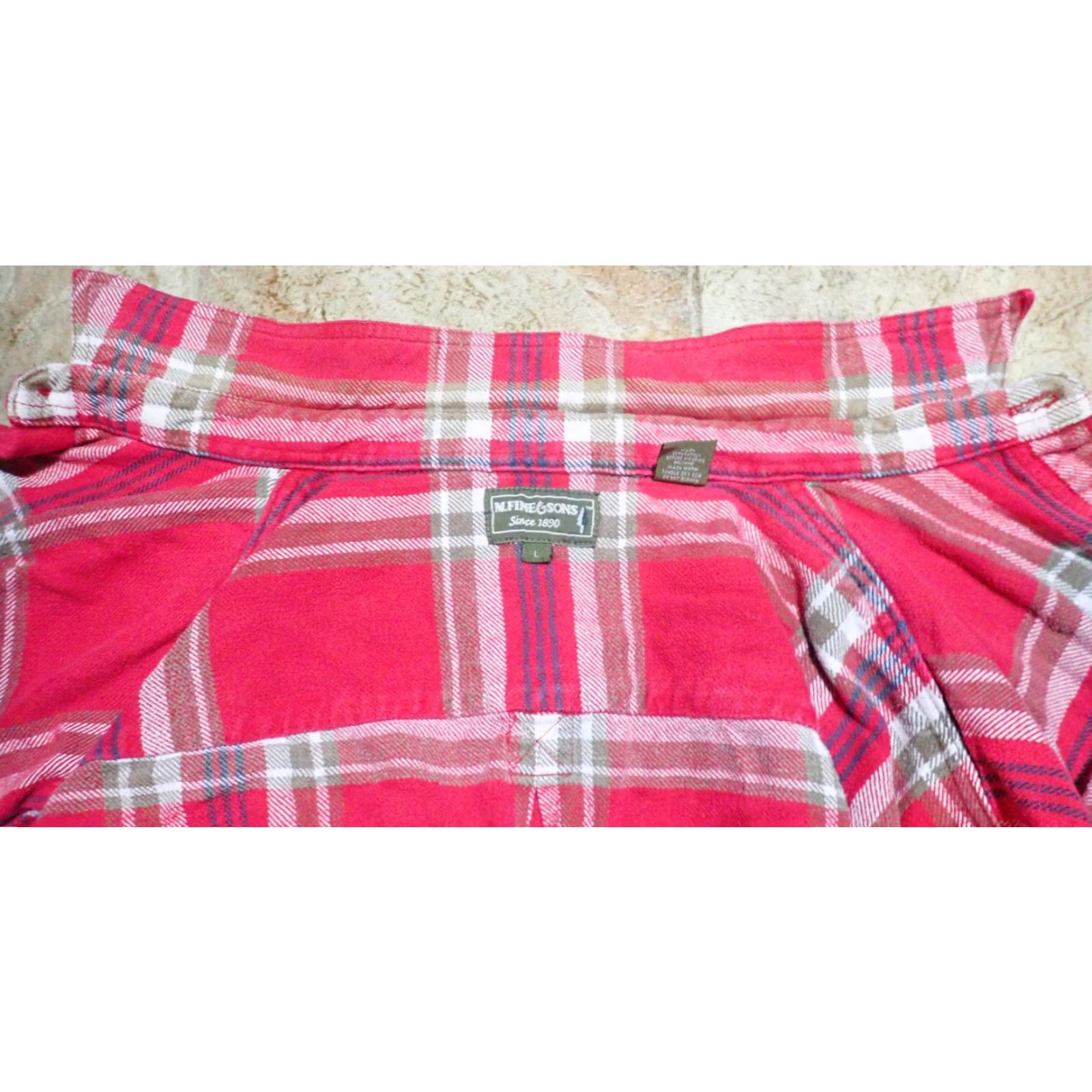 Vintage VINTAGE M. Fine & Sons Red Plaid Flannel Heavyweight Button-Up Shirt Adult Large Size US L / EU 52-54 / 3 - 7 Thumbnail