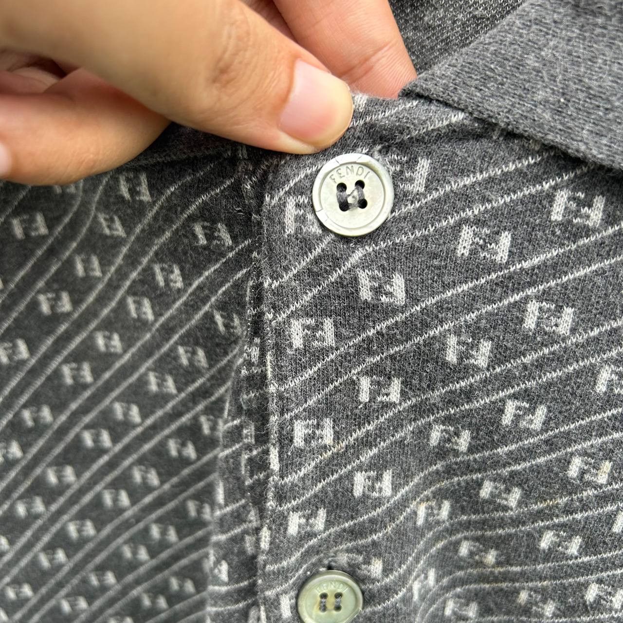 Fendi Fendi Monogram Longsleeve Collar Tee Size US L / EU 52-54 / 3 - 6 Thumbnail