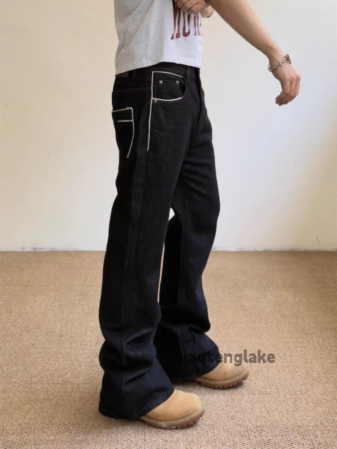 Jean zx punk grunge bootcut flared hiphop denim yuppie jeans Size US 32 / EU 48 - 6 Thumbnail