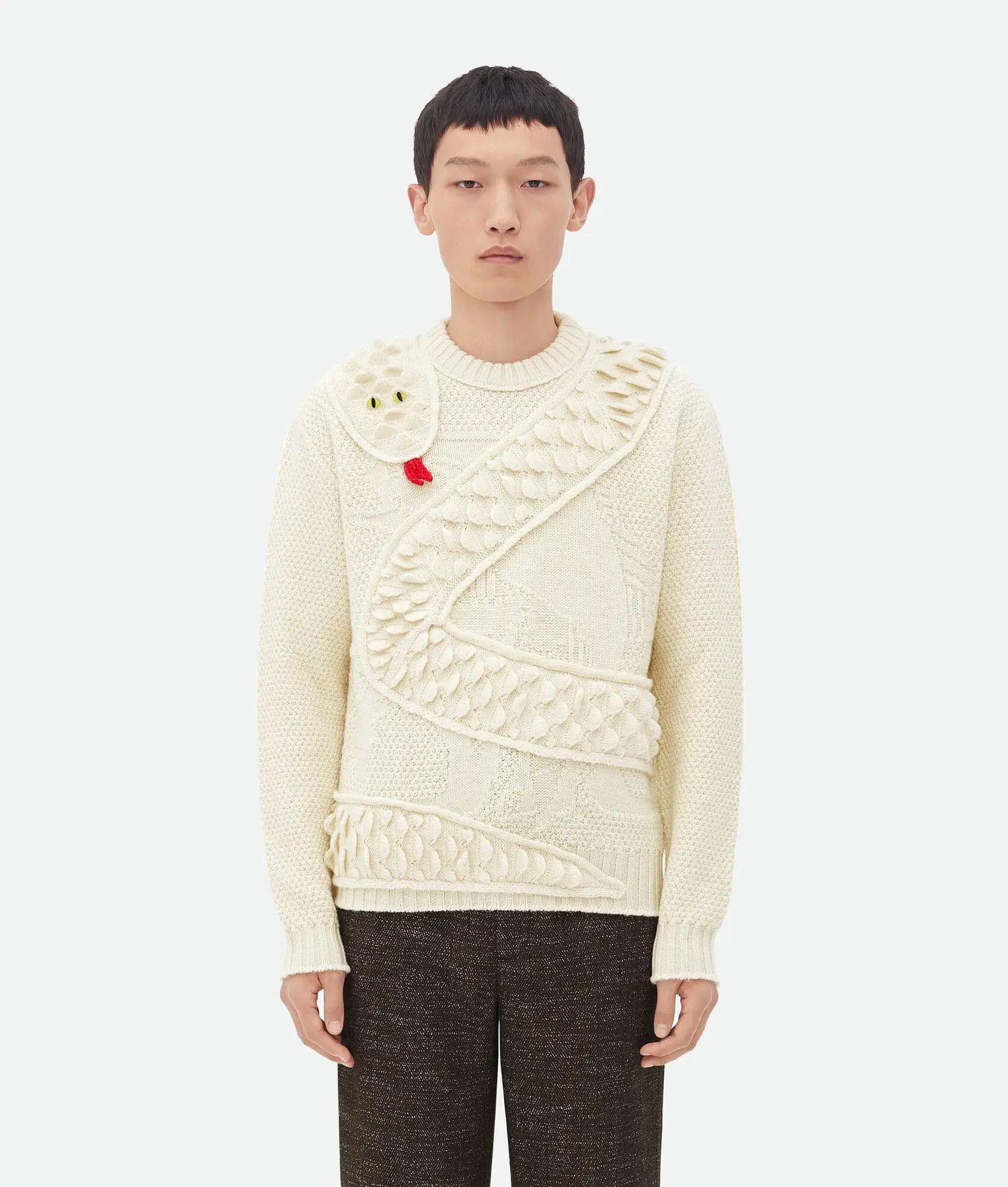 o1loc1c1025 772503 Snake Scales Wool Knit Jumper Sweater