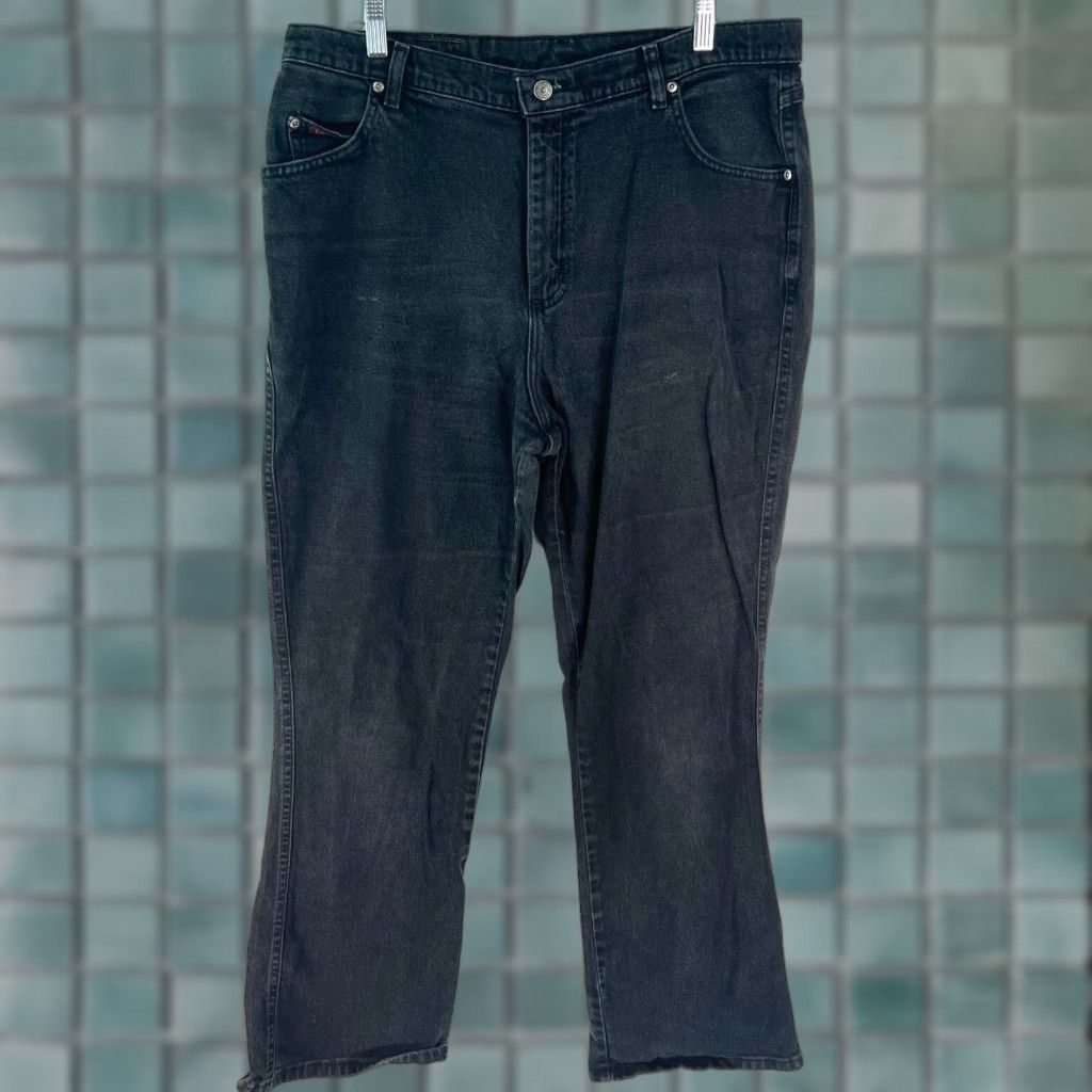 Lee Lee Womens Flat Front High Rise Casual Black Denim Straight Leg Jeans Size 18M Size 40" / US 18 - 1 Thumbnail