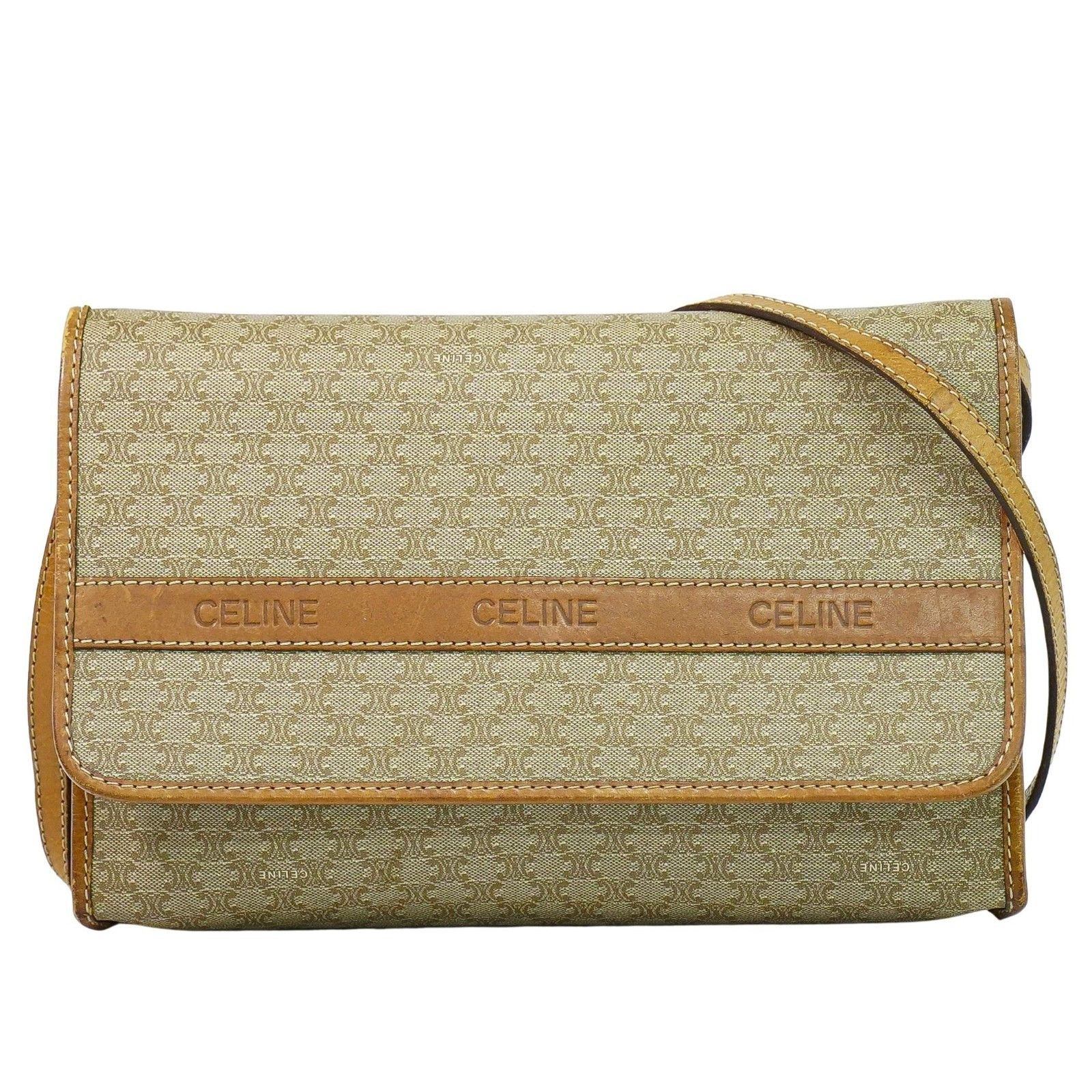 Celine Celine Vintage Macadam Shoulder Bag Canvas Size ONE SIZE - 1 Thumbnail