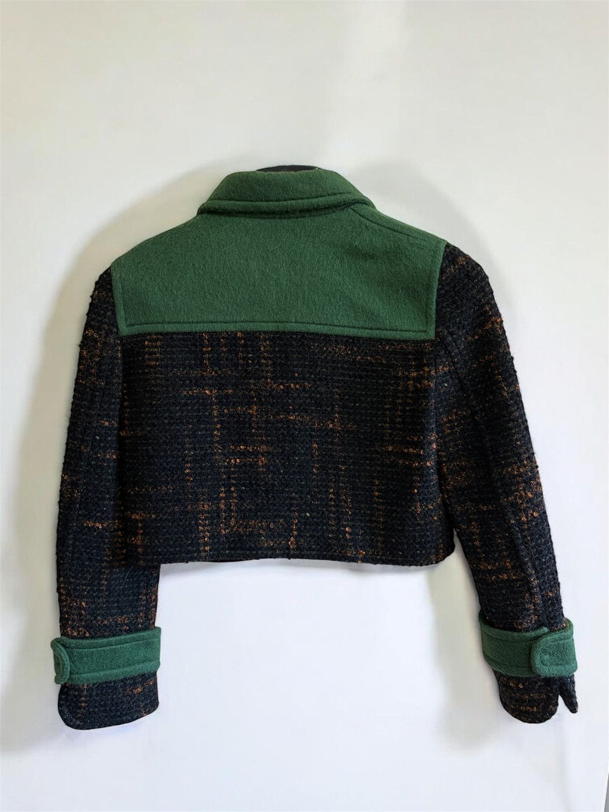 RED Valentino Red Valentino Green Tweed Cropped Jacket IT 40 Size S / US 4 / IT 40 - 2 Thumbnail