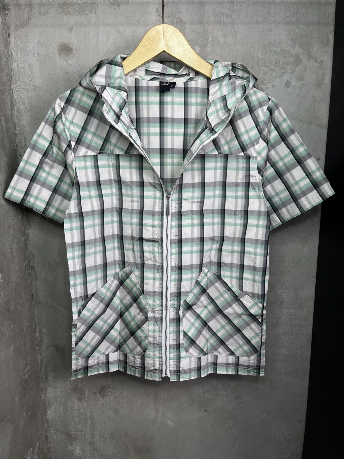 Just Cavalli Vintage Just Cavalli Plaid Tech Hooded Short Sleeve Jacket Size US M / EU 48-50 / 2 - 4 Thumbnail