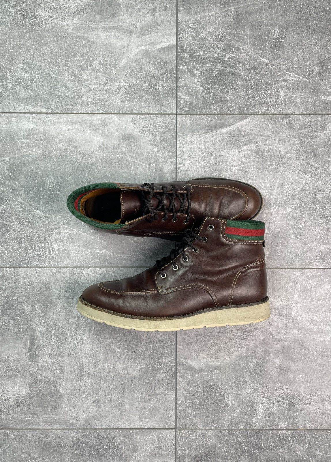 Gucci Classic Leather Boots Brown