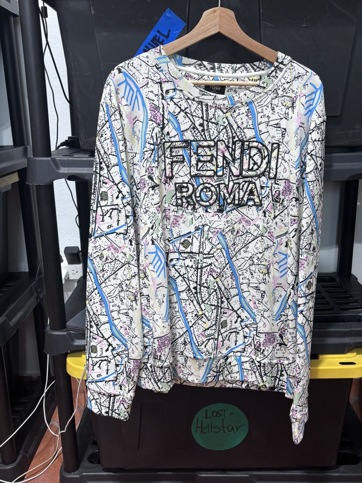 Fendi Fendi Roma Map Logo Sweatshirt Size US XL / EU 56 / 4 - 1 Thumbnail